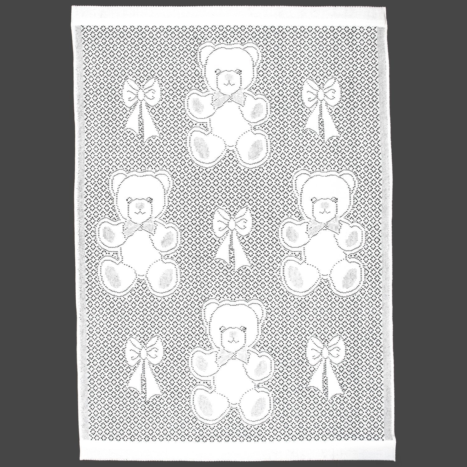 Southampton Home Lace Weave Bears & Bows Baby Blanket ~ White ~-Gifts-[bar code]-Prince of Scots