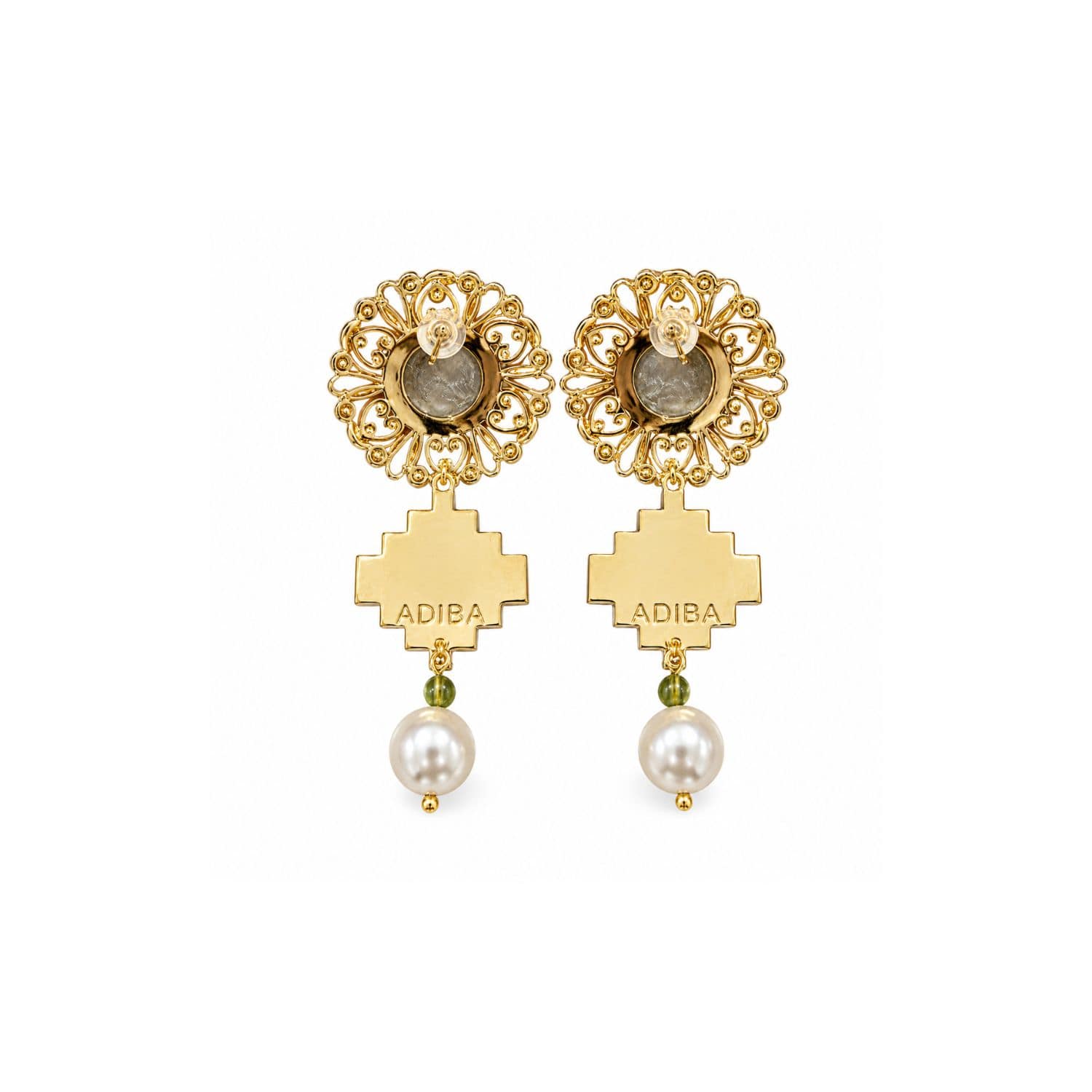 Linaria Labradorite & Swarovski Pearl Earrings