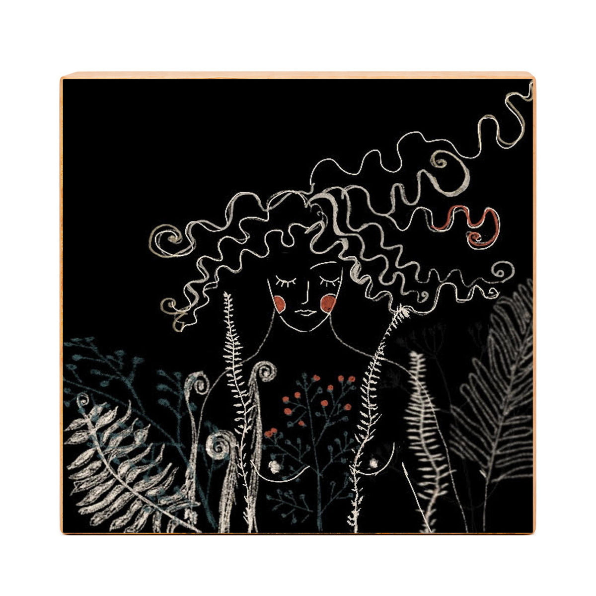 Wilderness Is Me art print, front view, mounted on 7/8-inch deep gesso board with natural wood sides