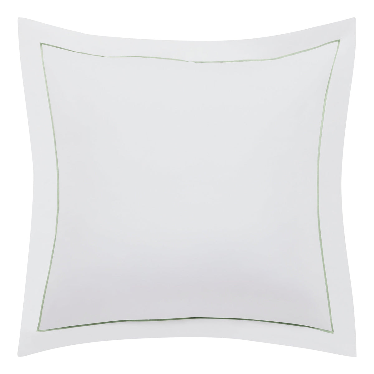 ES-057-2626_1|Pristine white pure cotton duvet cover with a fresh light green embroidered border, serene, soft bedding.