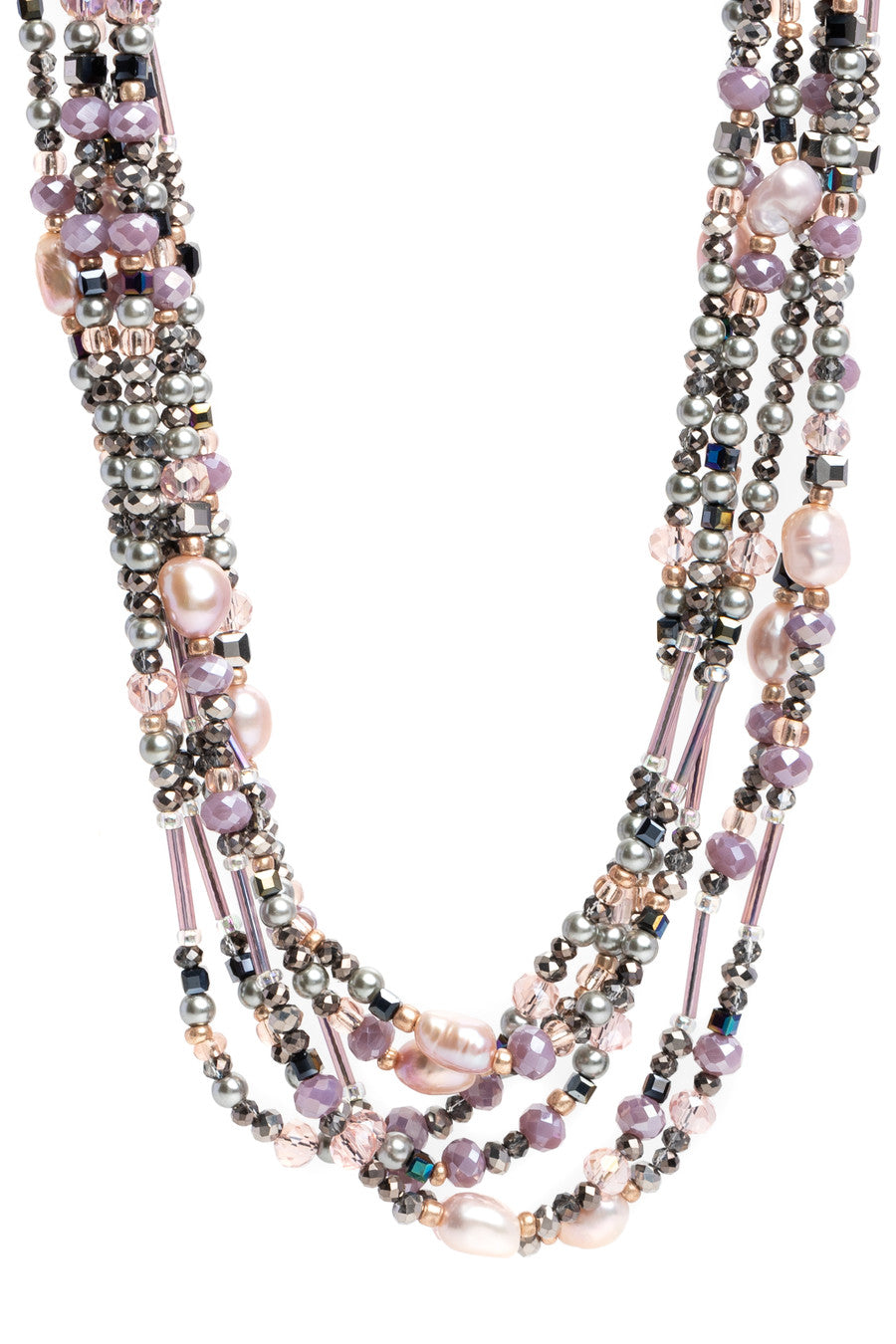 Amethyst Multi Beaded Necklace - Thistle