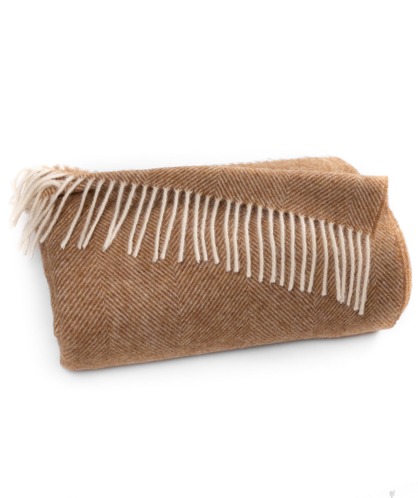 Southampton Home Shetland Lambswool Herringbone Throw – Rust | Woven in England-Throws and Blankets-[bar code]-Prince of Scots