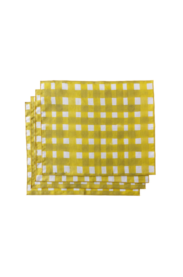 Yellow Cross Hatch Placemat Set of 4