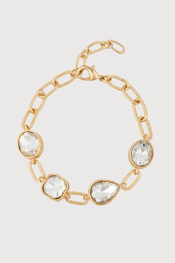 Crystal Cascade Bracelet - Gold