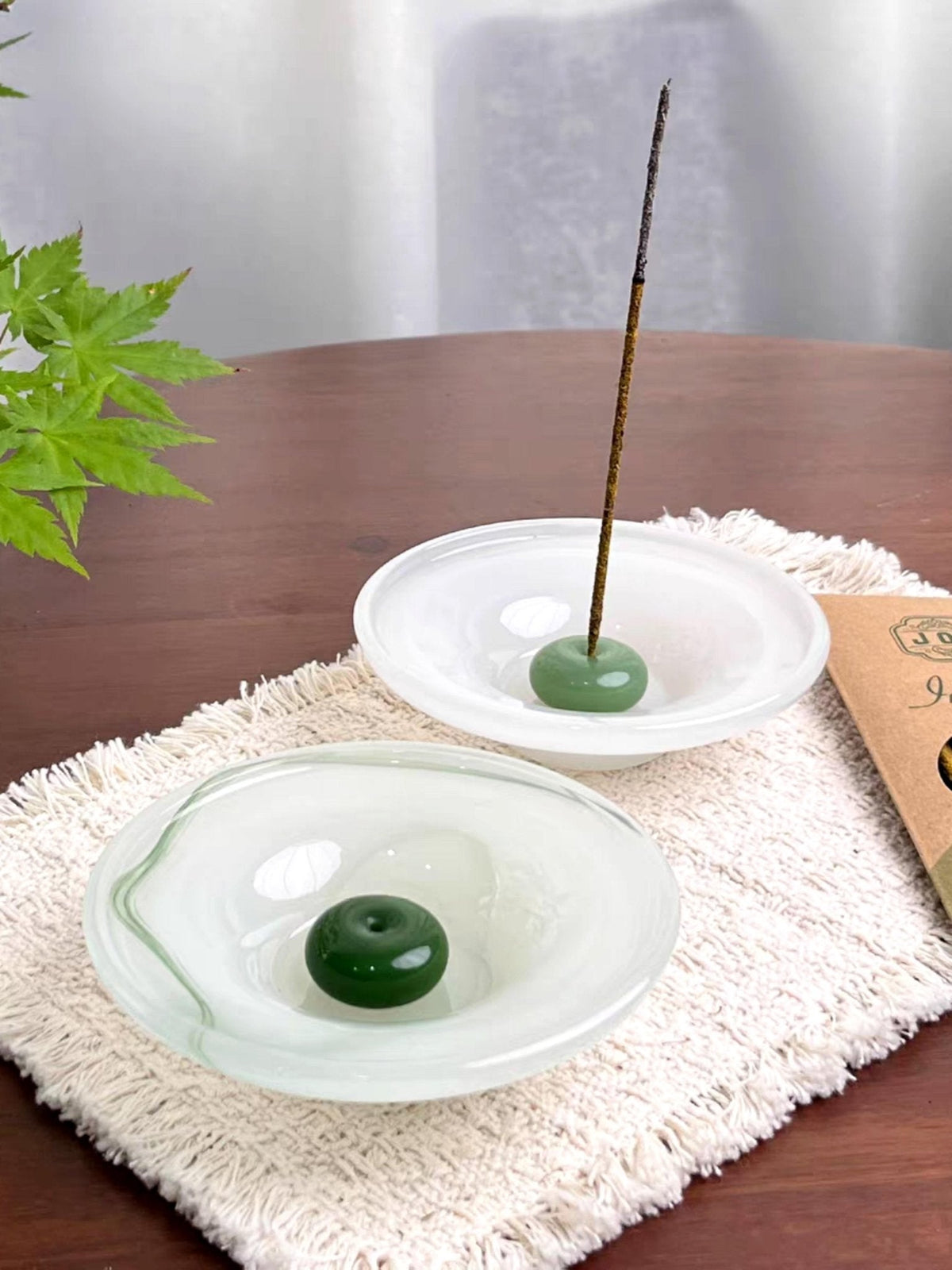 Still Pond Incense Stick Holder Burner with Ash Catcher, Zen Accent Decor for Hygge Living -Candle Holders- Still Pond Incense Stick Holder-Jade Ripple - INSPECIAL HOME