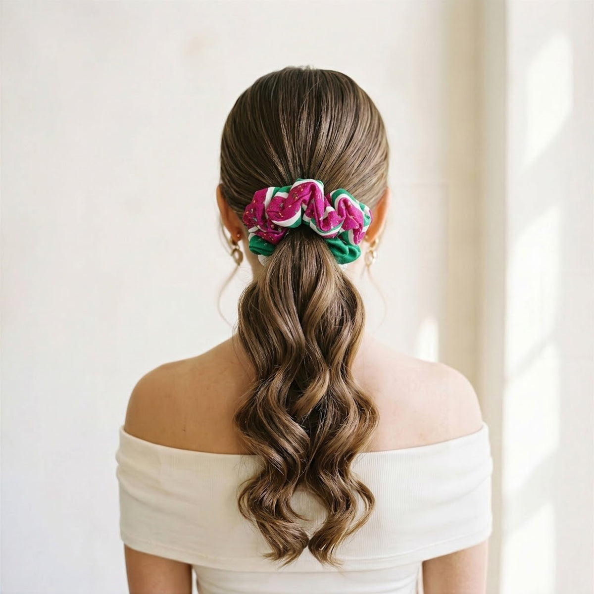 E&K Hair Scrunchies: Magenta Mirror Assortment (set of 4)