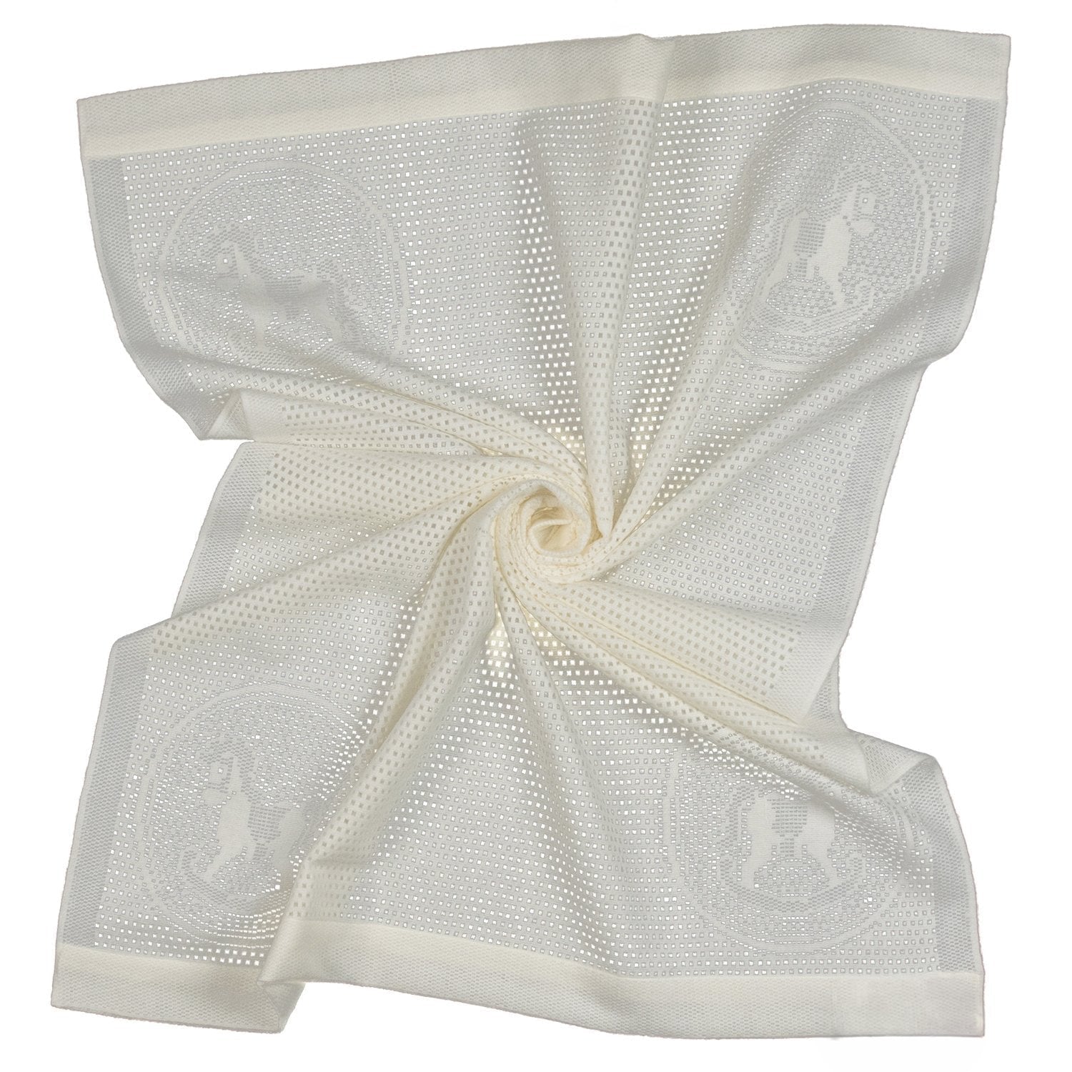 Southampton Home Lace Weave Rocking Horse Baby Blanket ~ Ivory ~-Gifts-[bar code]-Prince of Scots