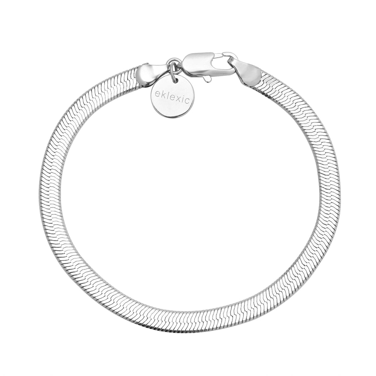 Silver herringbone bracelet from the 5mm Viper Chain Anklet collection