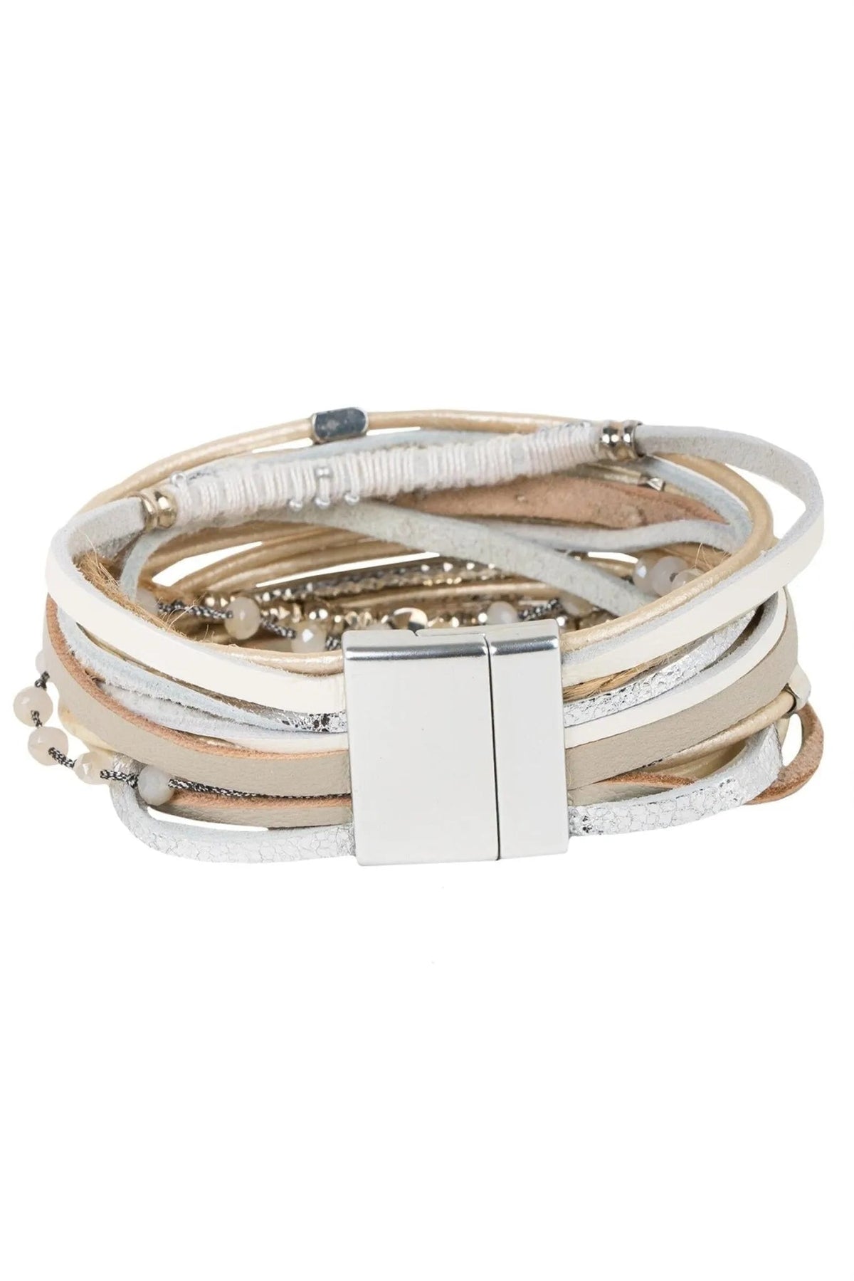 Laguna Beach Leather Bracelet Ivory