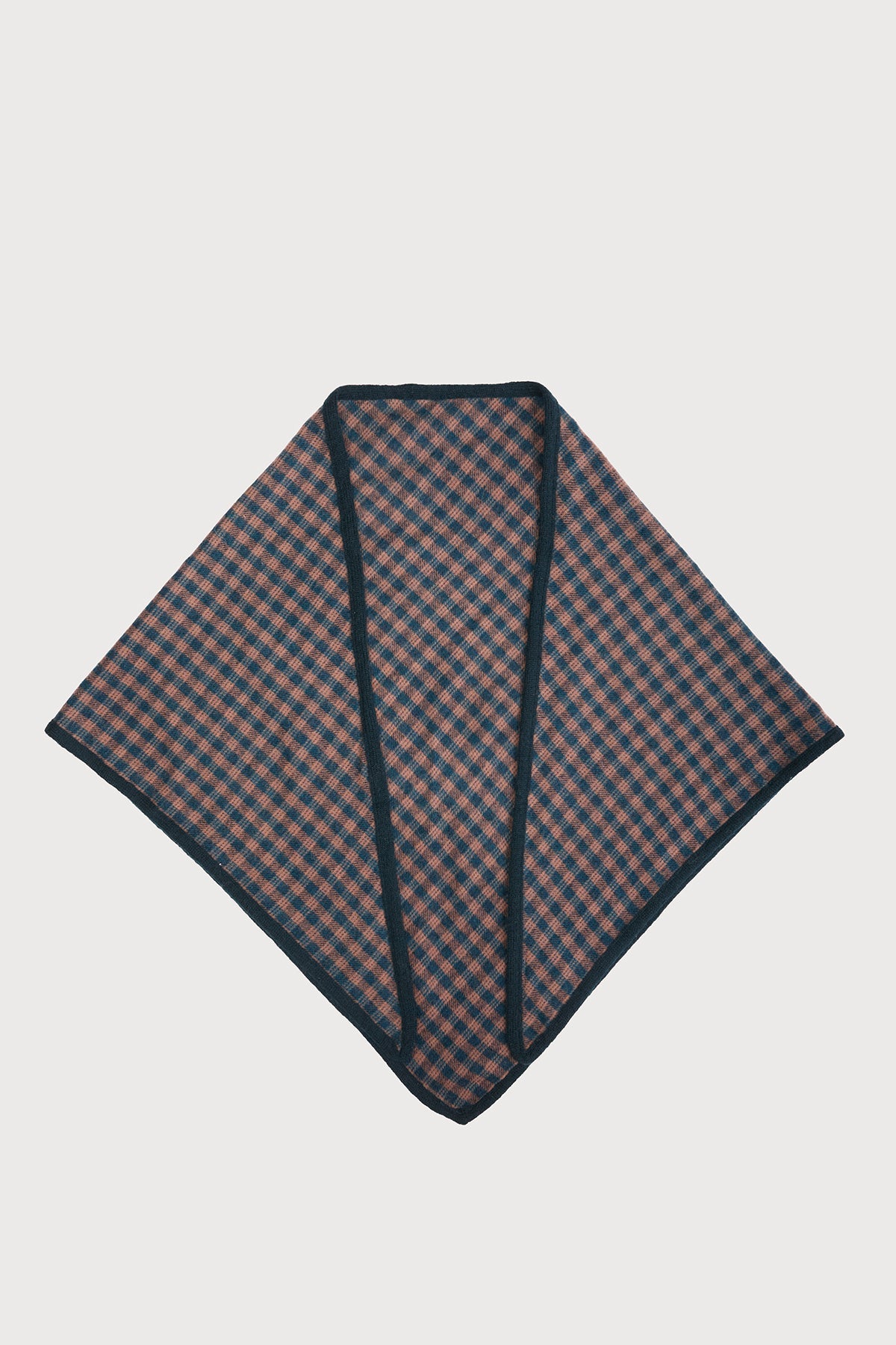 Plaid Wool Triangle Scarf - Black