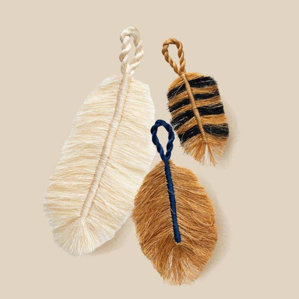 Feather Bag Charms - Set of 3
