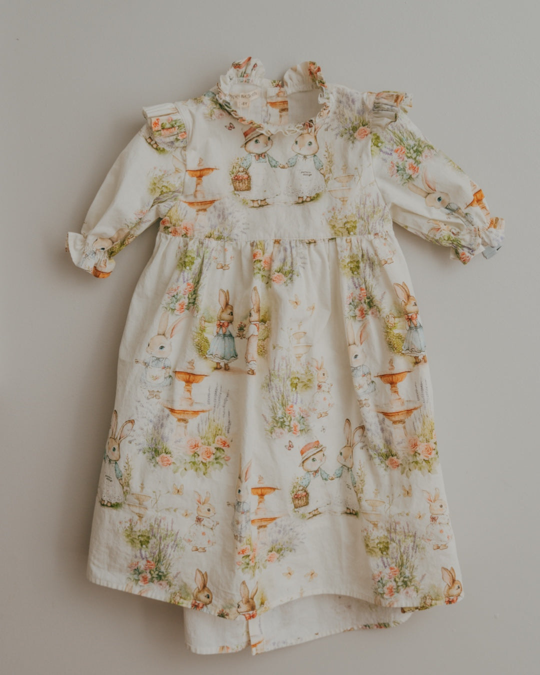 Aoki Dress-Woodland Bunny | Three-Quarter Sleeve