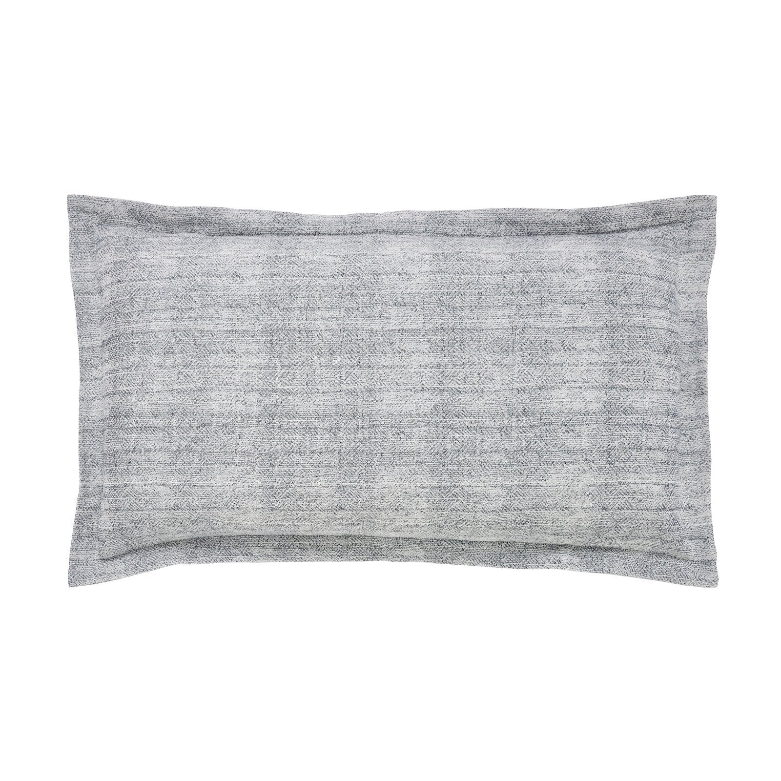 KS-035-2036_1|Chic medium grey textured pillow sham, a versatile and modern bedding accessory to elevate any duvet cover collection.