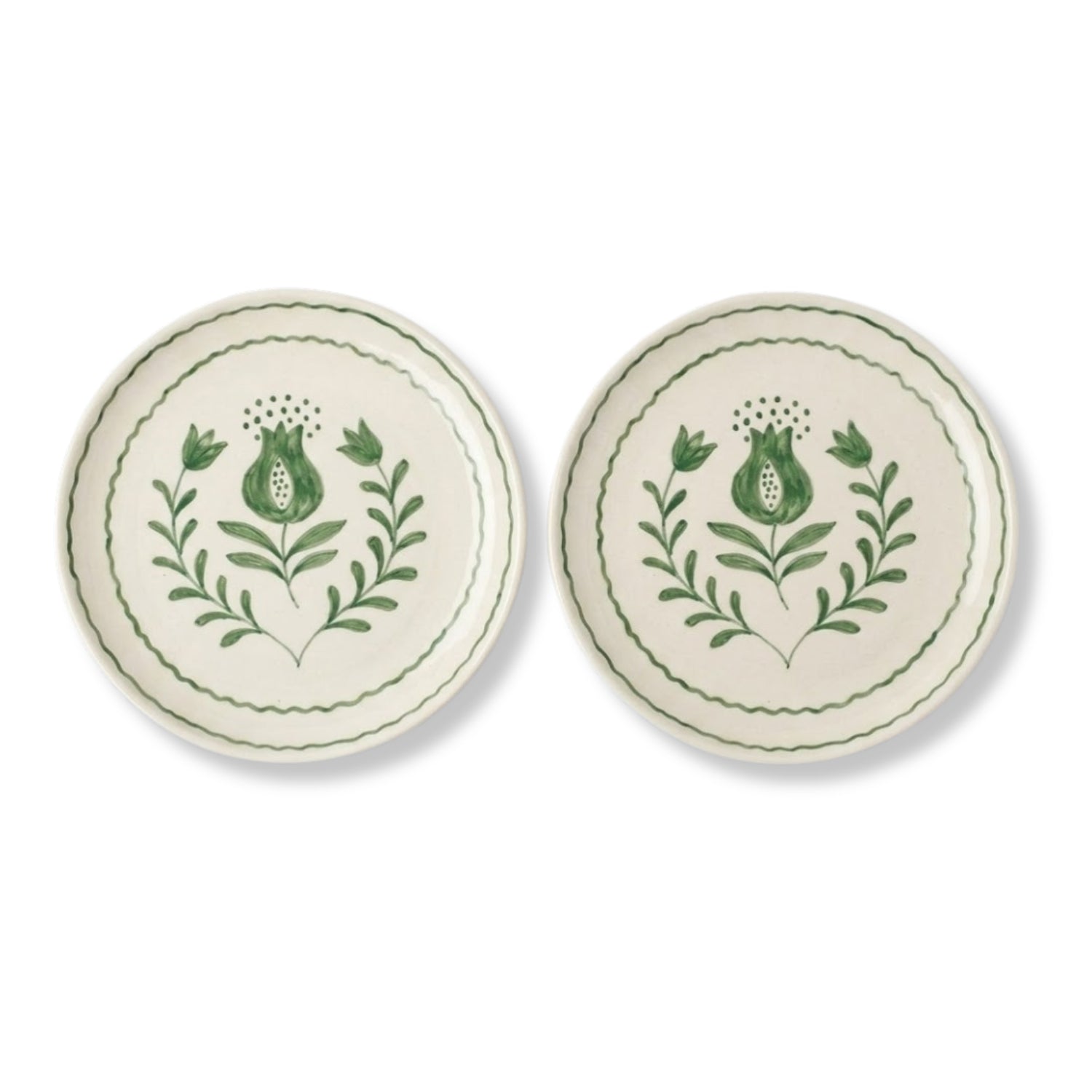 S/2 Green Anaar Snack Plate