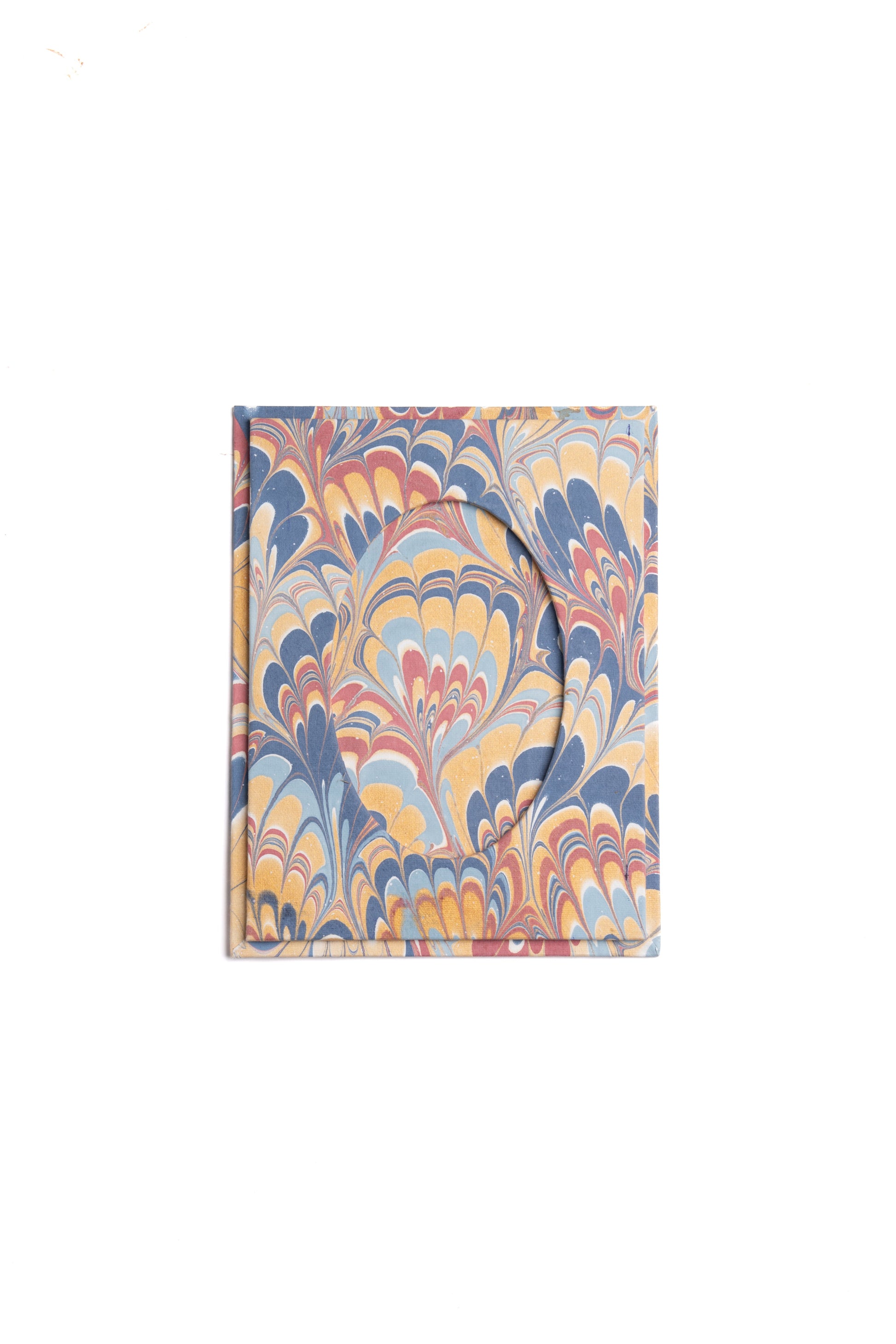 Hand-marbled Venetian swirl 4x6 picture frame with colorful patterns