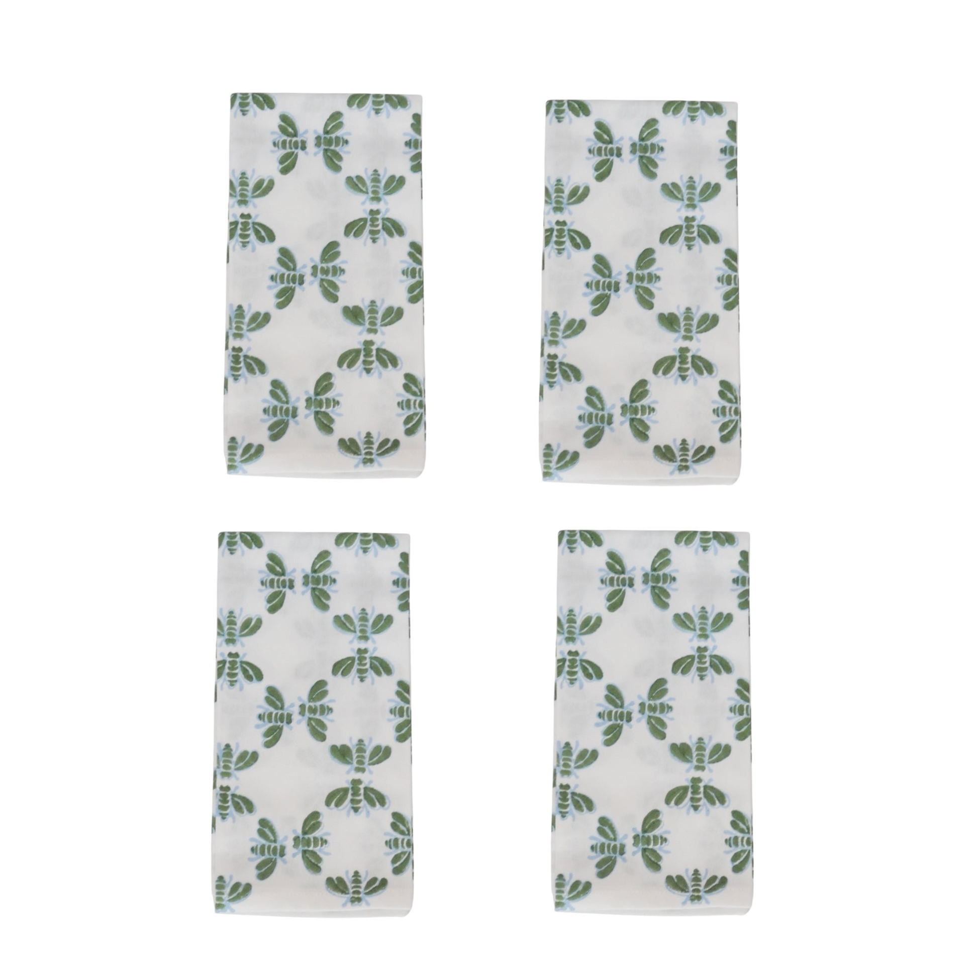 Organic Napkins (set of 4) - Honeybee - Uniform Blue & Sage - The Mended Company