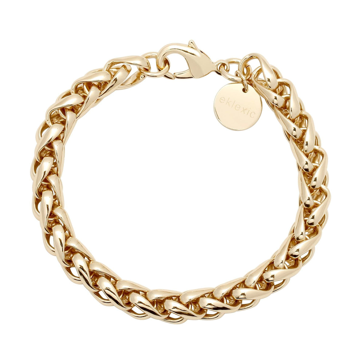 Gold-toned Esmé Bracelet with chain, lobster clasp, and cute round charm