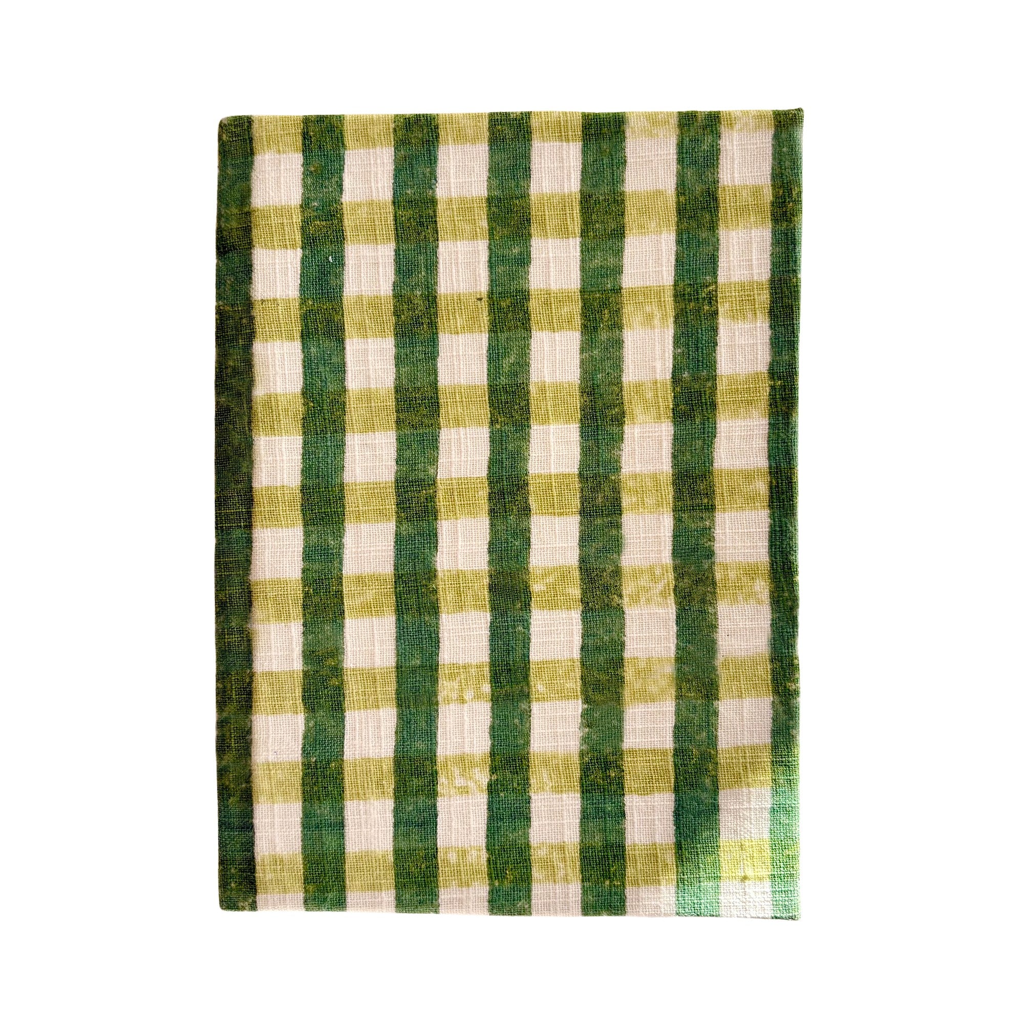 Handcrafted Sustainable A5 Diary Journal Notebook l Handmade Paper l Green Checks