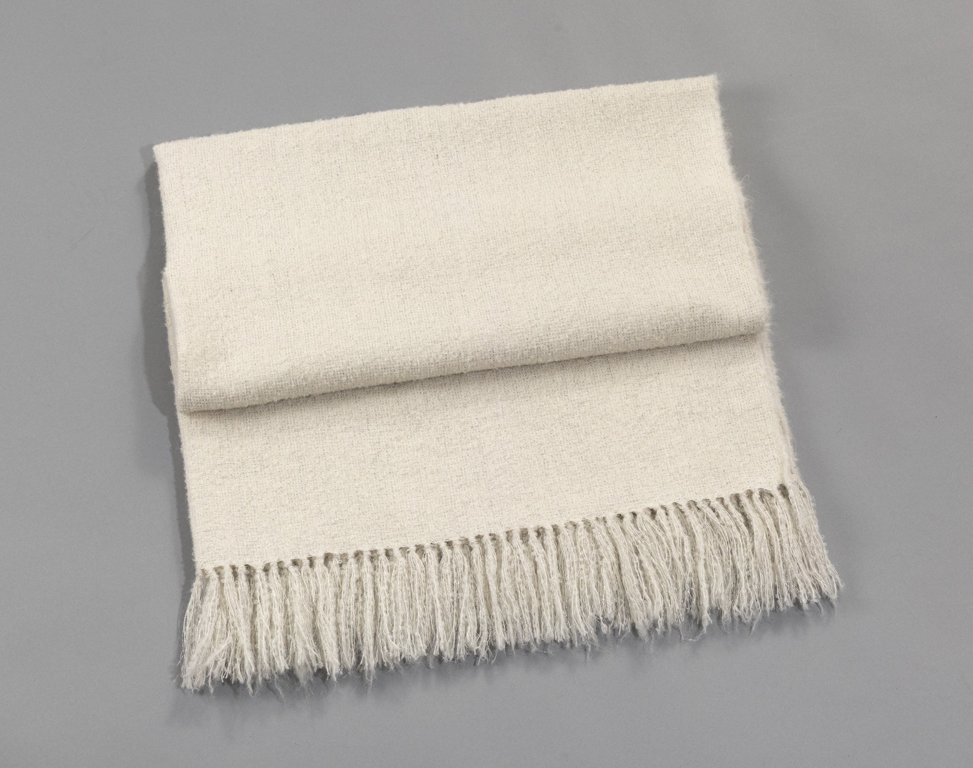 Handwoven Boucle Alpaca Throw - Ivory