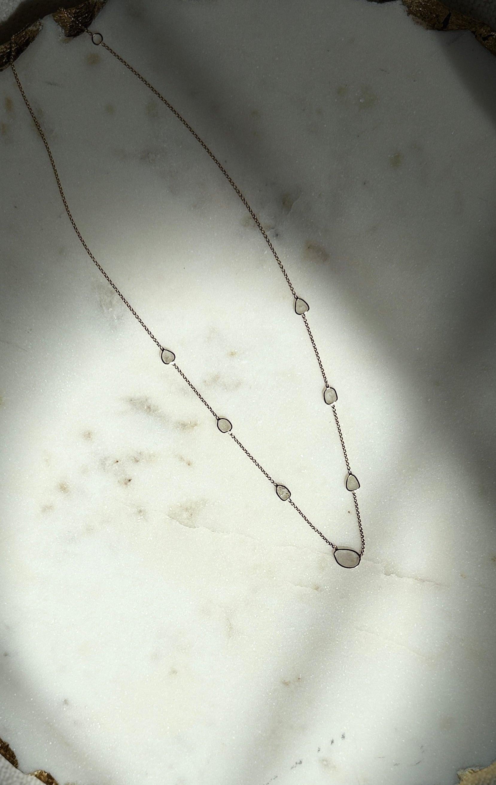 Moonlight Pendant Necklace minimal everyday fine jewelry in solid gold and sterling 925 silver with natural gemstones.