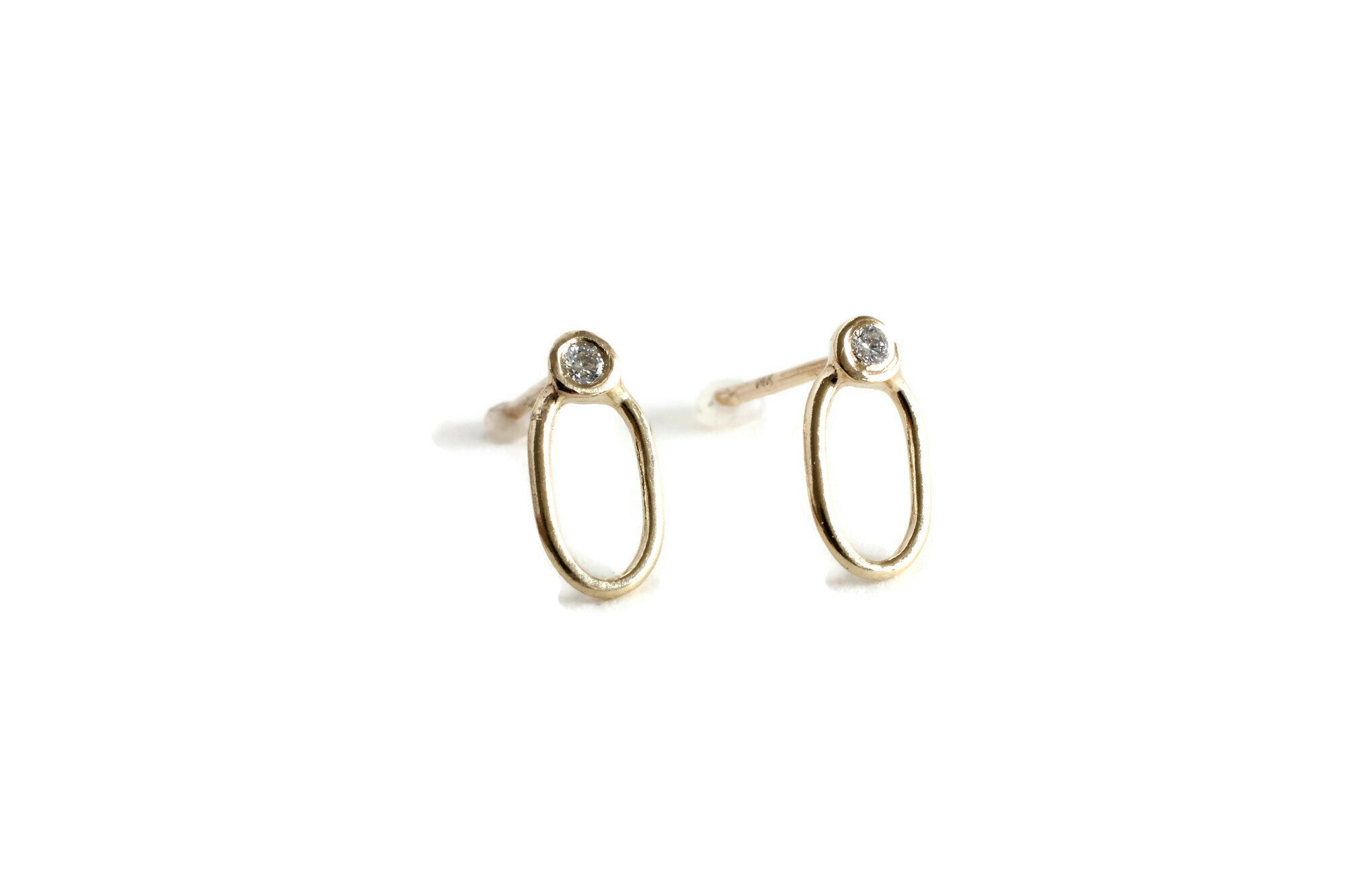 14k yellow gold sun shower diamond studs