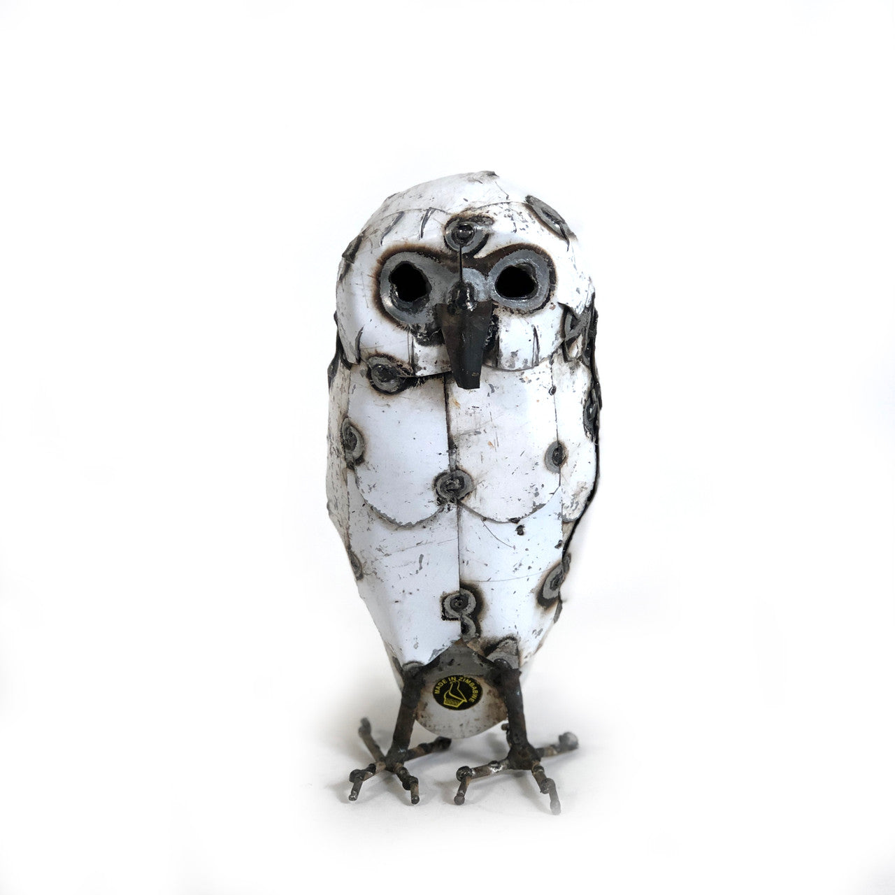 Recycled Metal Snowy White Owl - Thumbnail 5