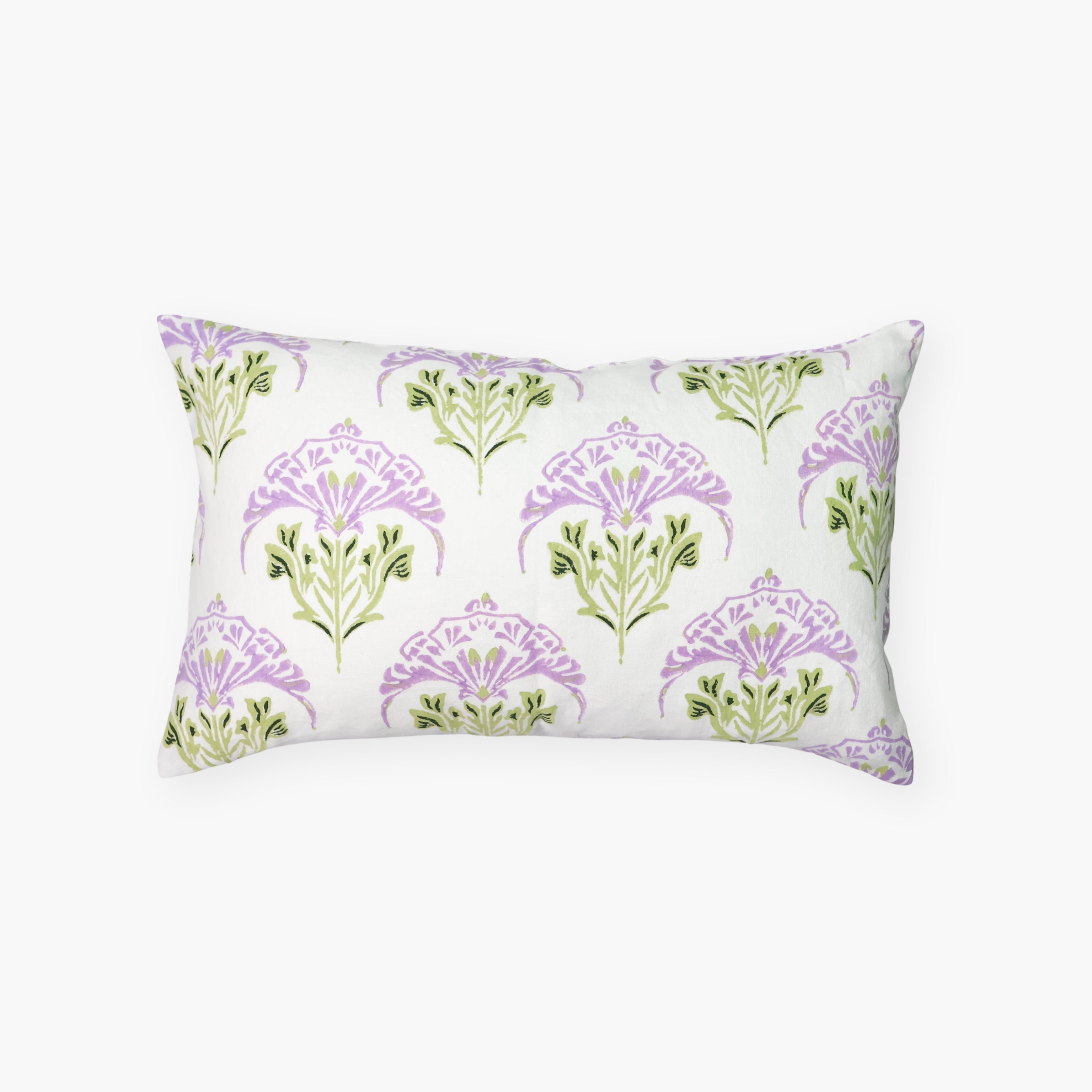 Soma - Lumbar Linen Throw Pillow Cover - Lavender