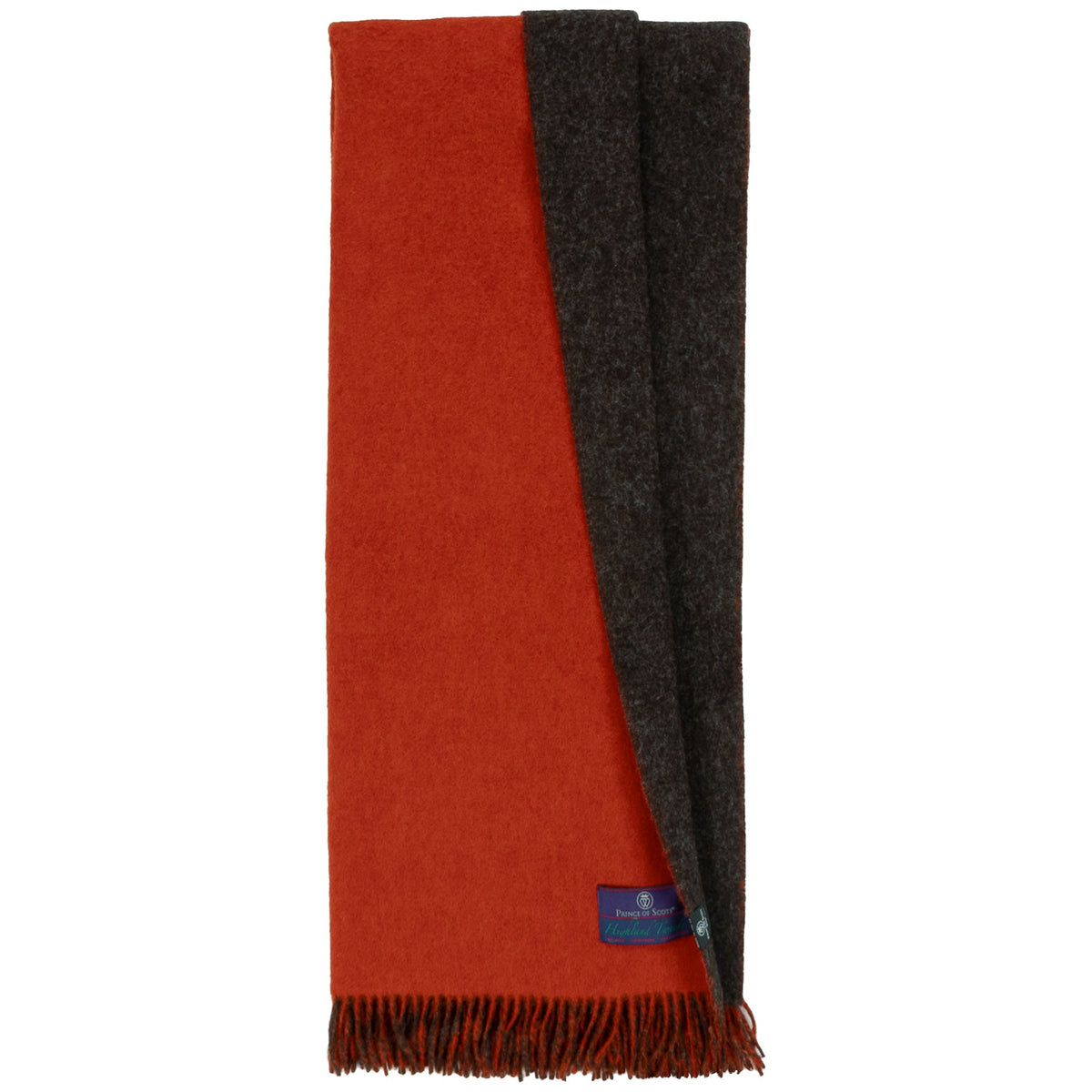 Highland Tweeds Reversible Double Cloth Throw (Orange/Brown) Available 4/25-Throws and Blankets-[bar code]-Prince of Scots