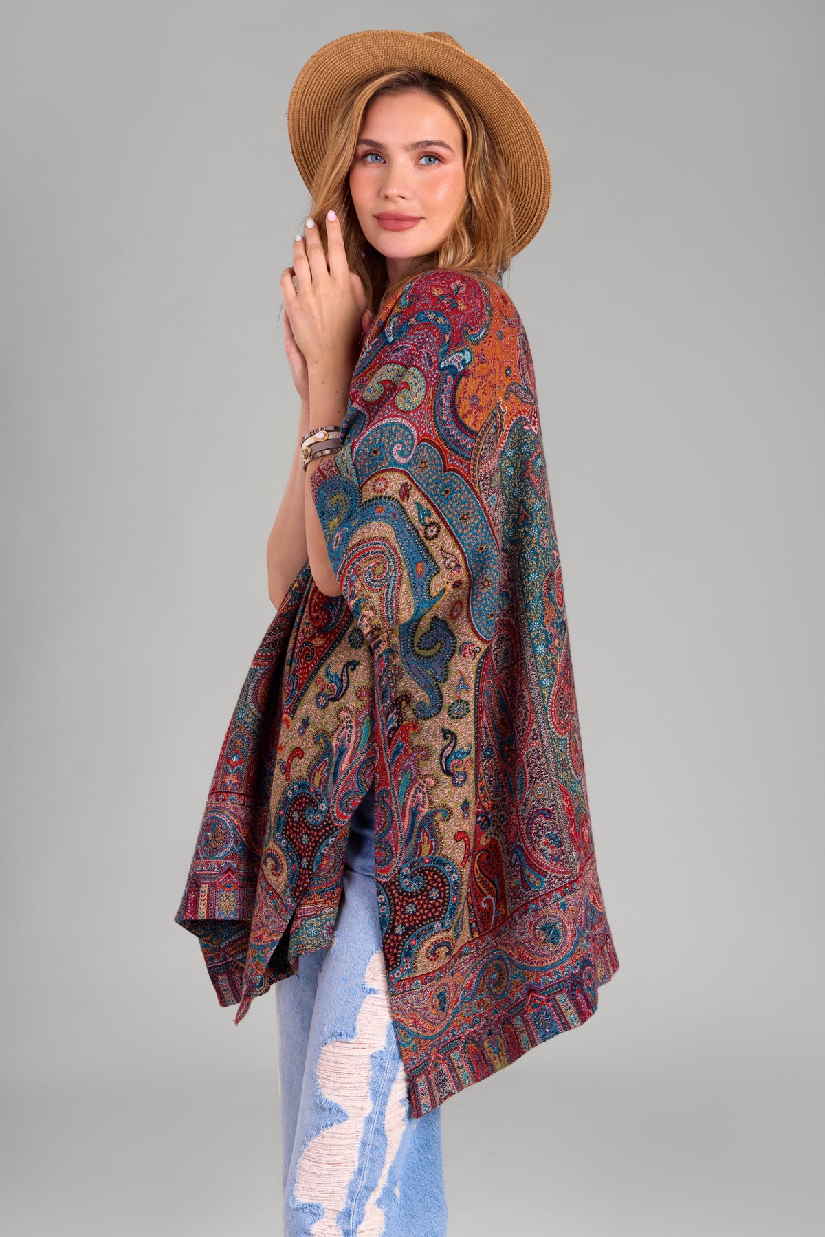 Regal Rococo Poncho - Multi