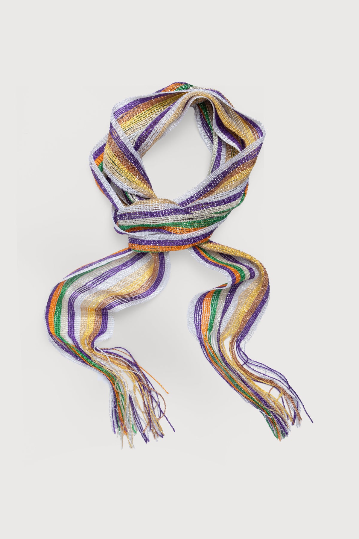 Lurex Solid Skinny Fringe Scarf - Multi
