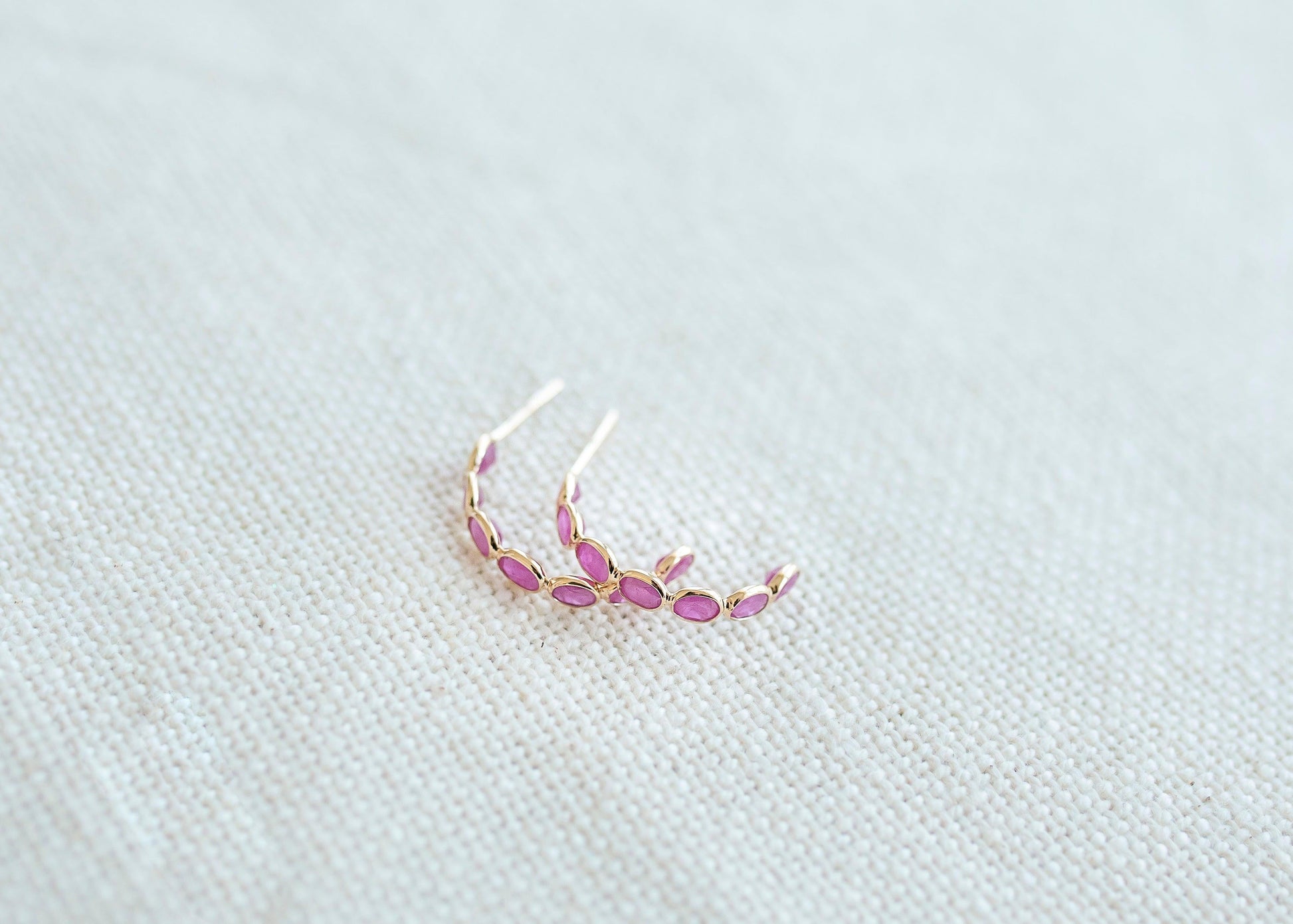Crimson Elegance Earrings minimal everyday fine jewelry in solid gold and sterling 925 silver with natural gemstones.