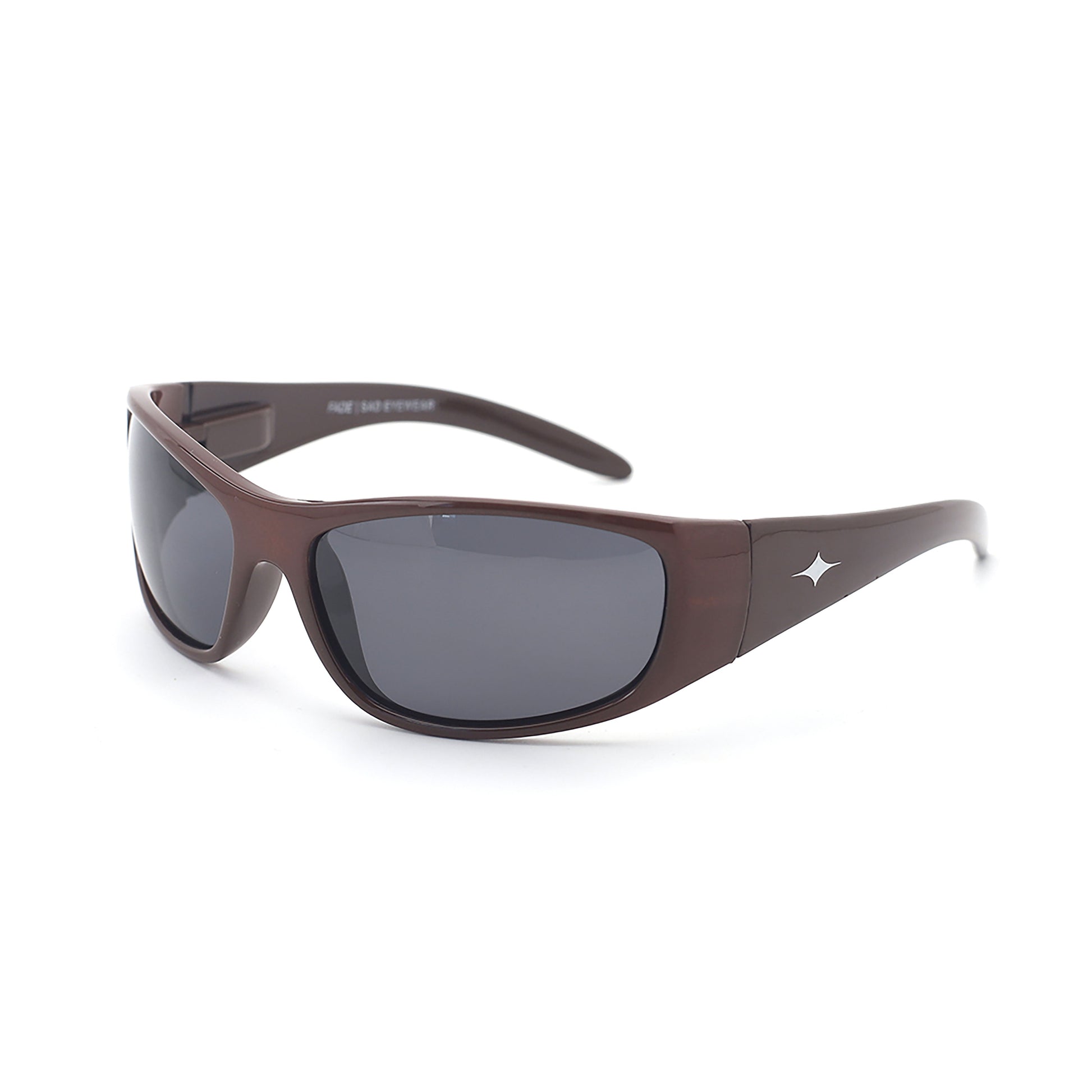 SAD Eyewear Fade wrap around sunglasses Sepia with polarized grey UV protection lenses