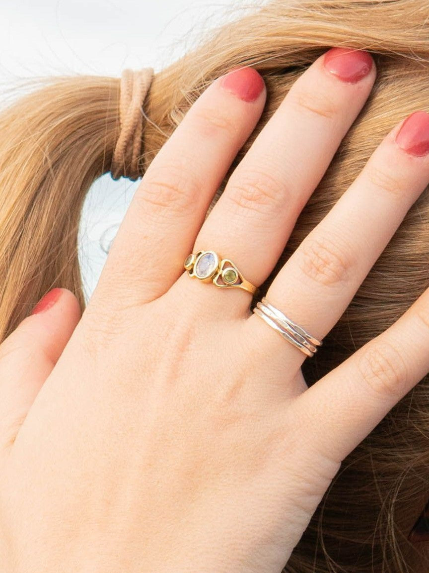 gold adjustable moonstone ring | Fair Anita