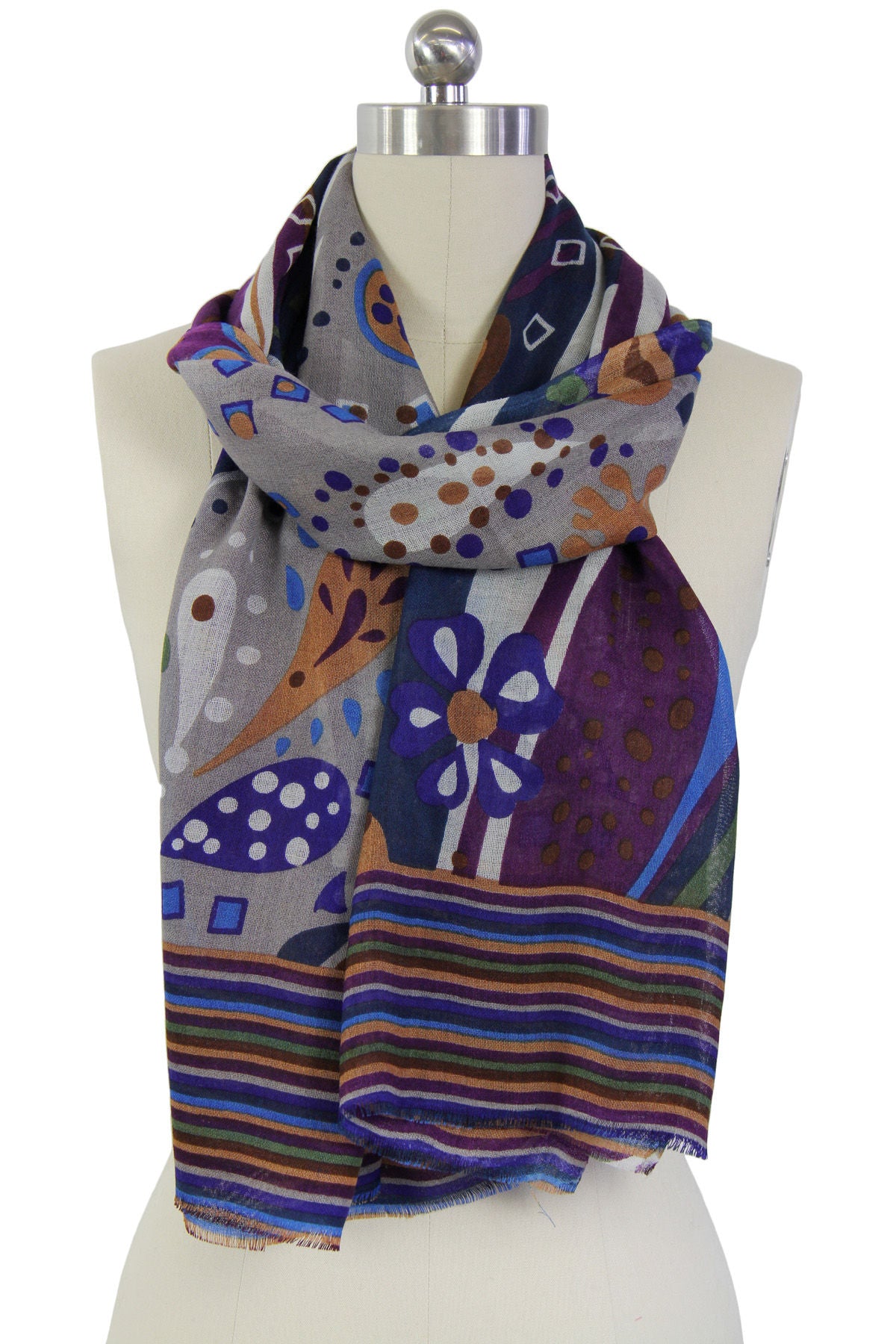 Boho Paisley Print Scarf - Teal