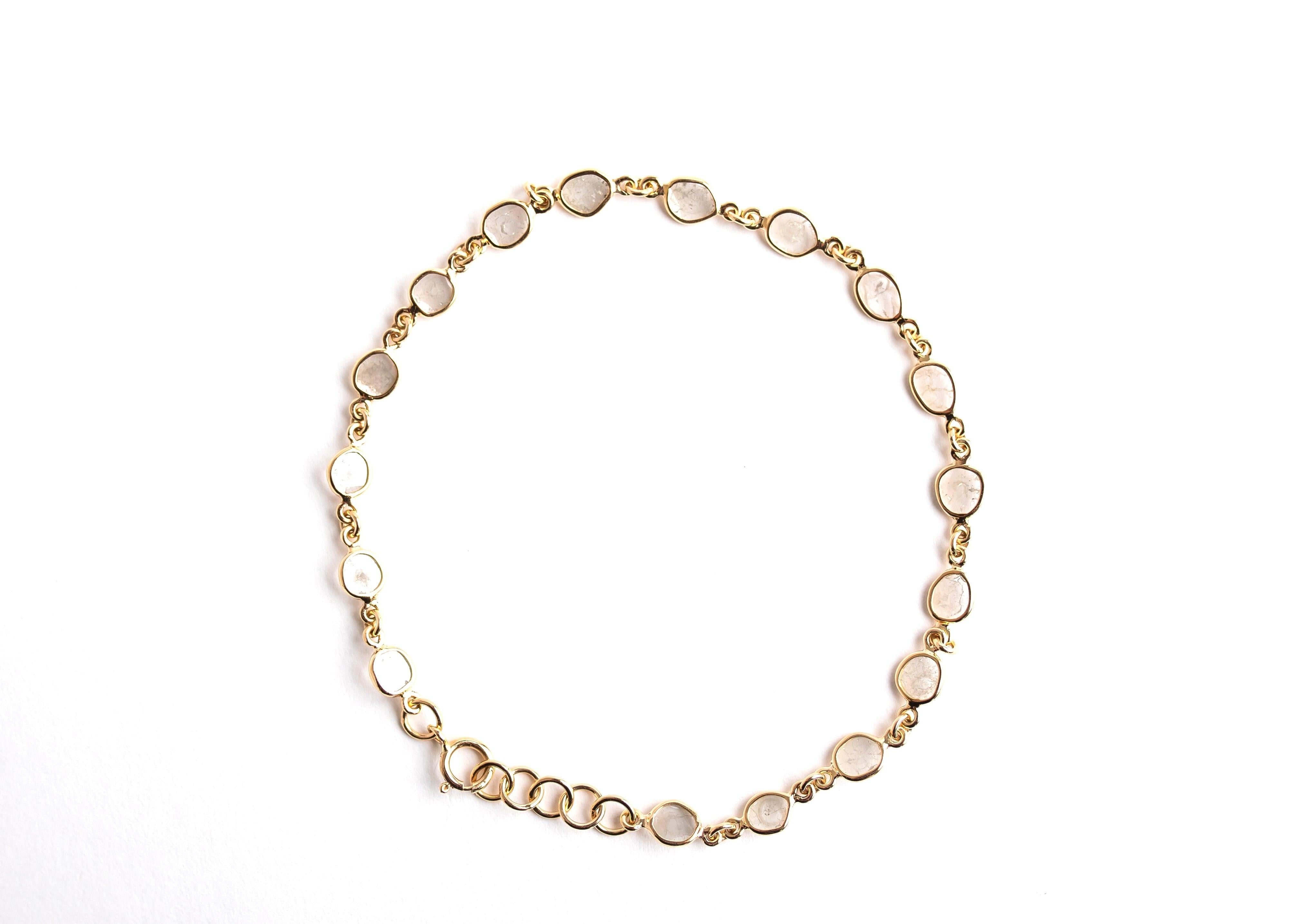 Lunar Glow Solid Gold 14k Bracelet minimal everyday fine jewelry in solid gold and sterling 925 silver with natural gemstones.