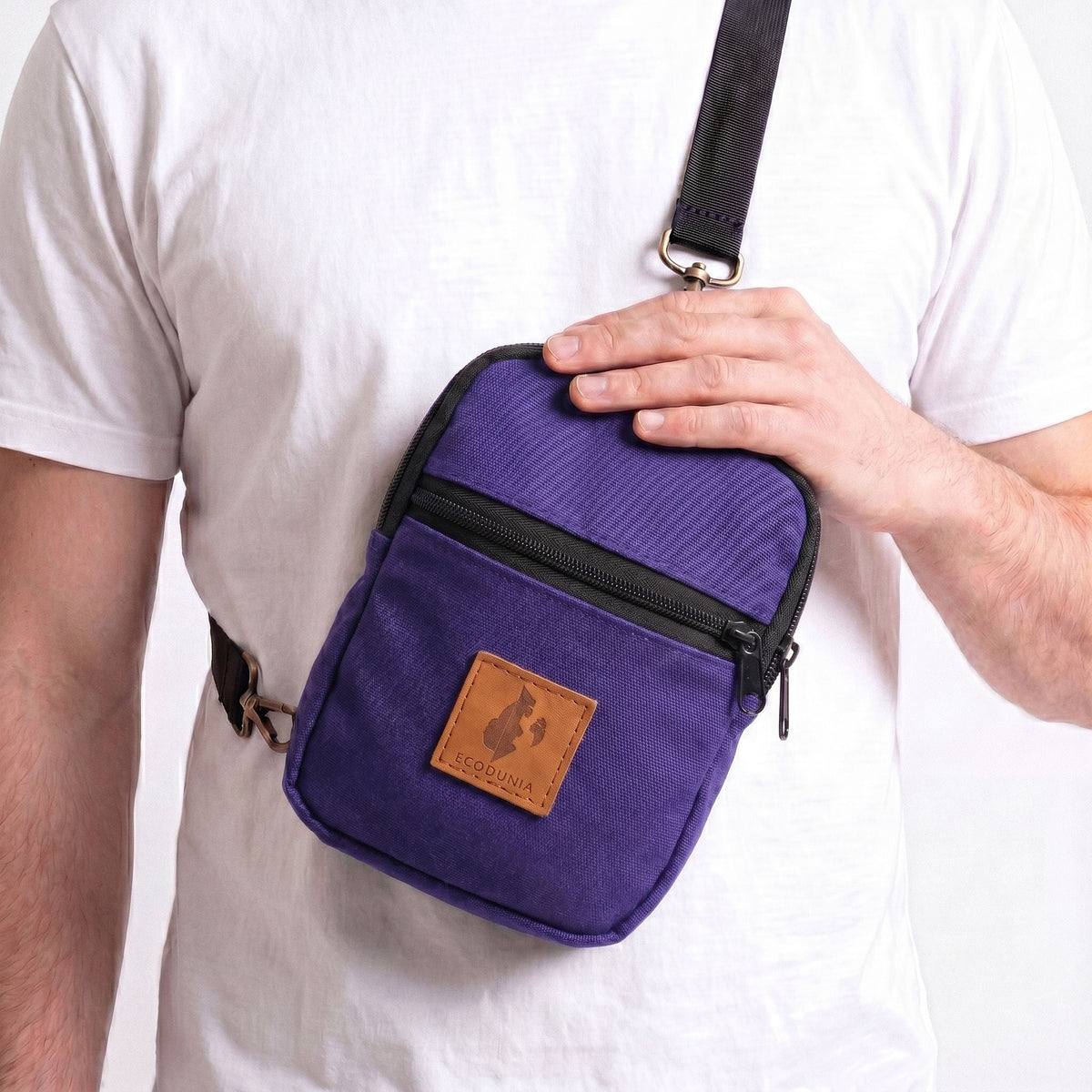 Rozi Canvas Crossbody Bag 1L | Mini Shoulder Bag #color_purple