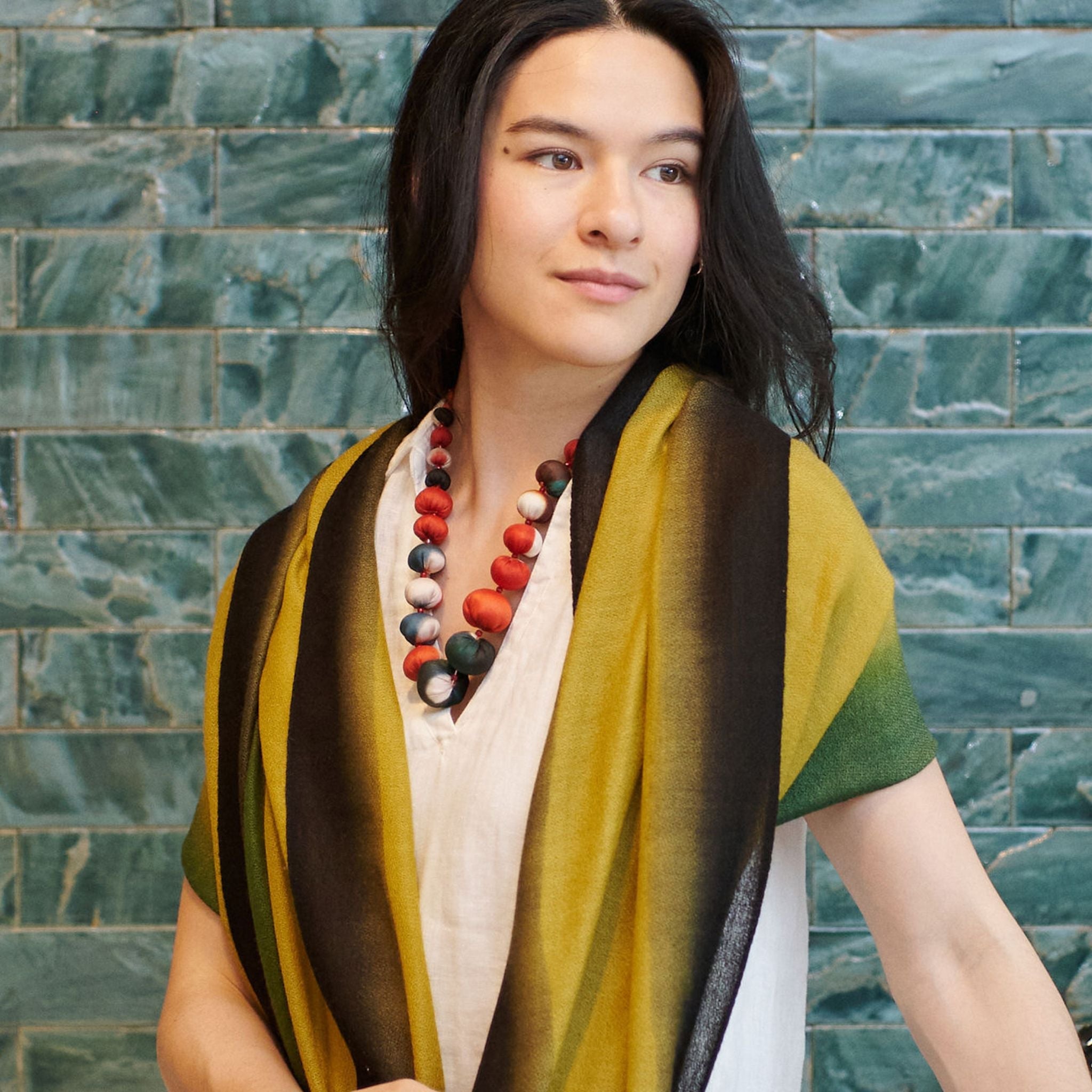 Mihika Red Silk Beaded Necklace Modern Artisanal