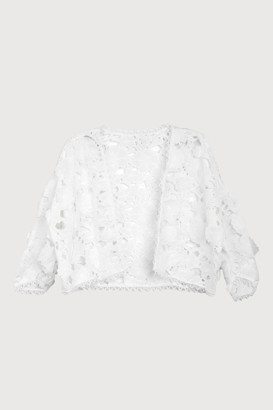 Floral Lace Cut Out Bolero White