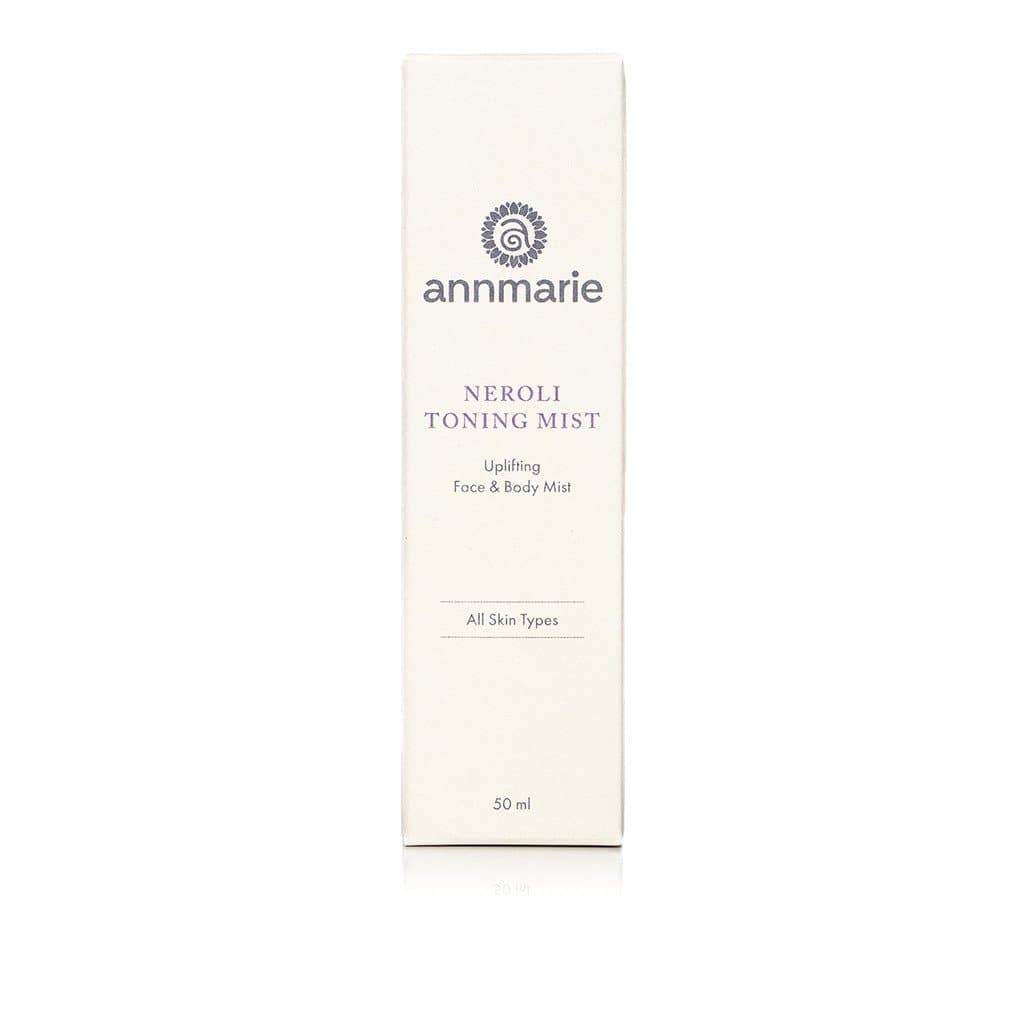 Annmarie Neroli Toning Mist packaging for uplifting face and body mist suitable for all skin types.

