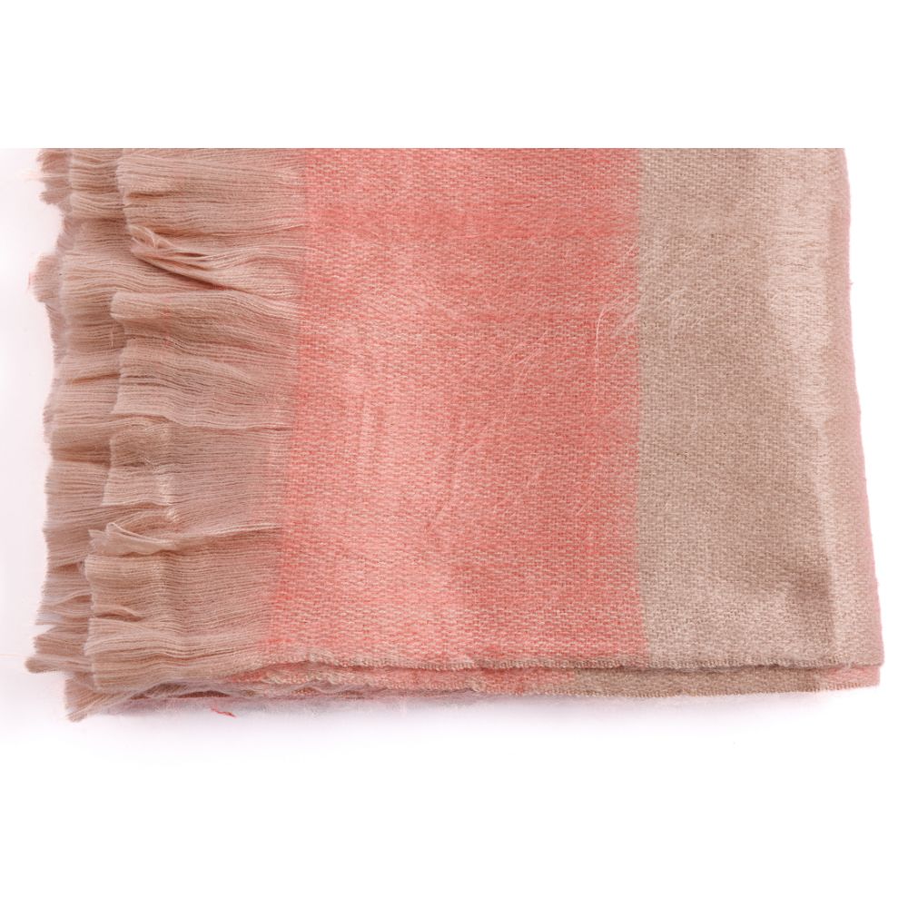 Pink gradient artisanal woven throw
