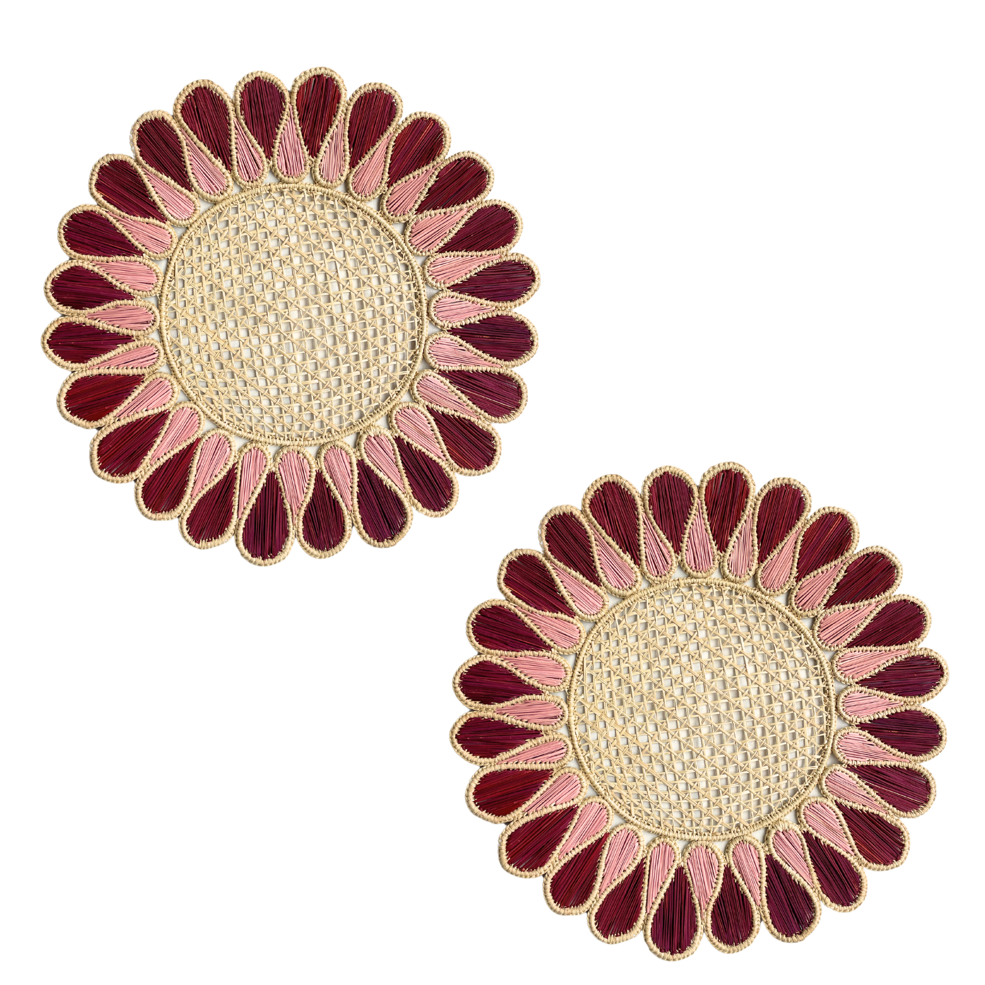S/2 Drops Placemat - Burgundy/Pink
