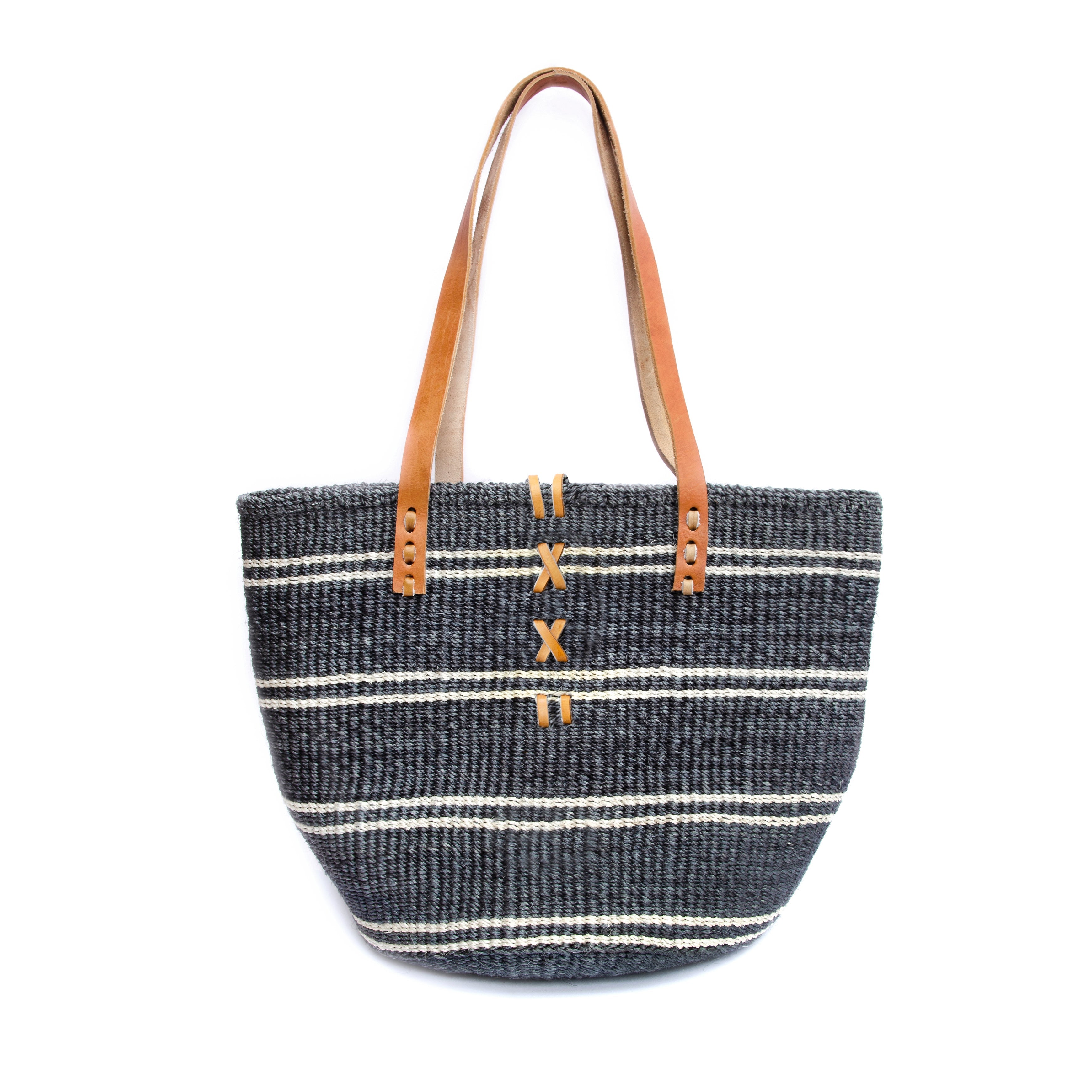 Others Sisal Bag Lg Blue White Striped