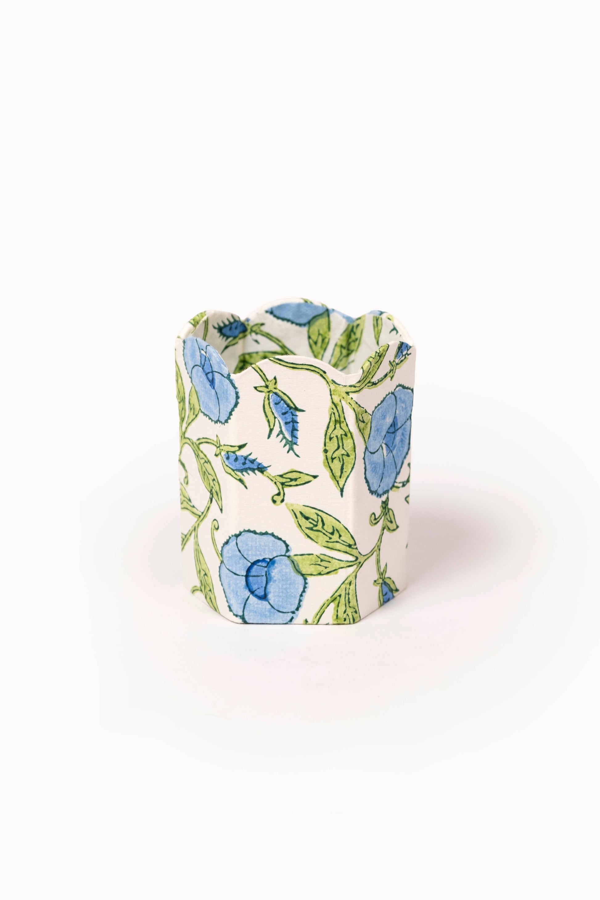 Block Print Pencil Holder - Inaya Powder Blue (Collapsible)