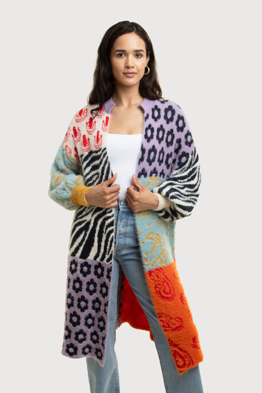 Soft Multi Patterned Cardigan - Multi