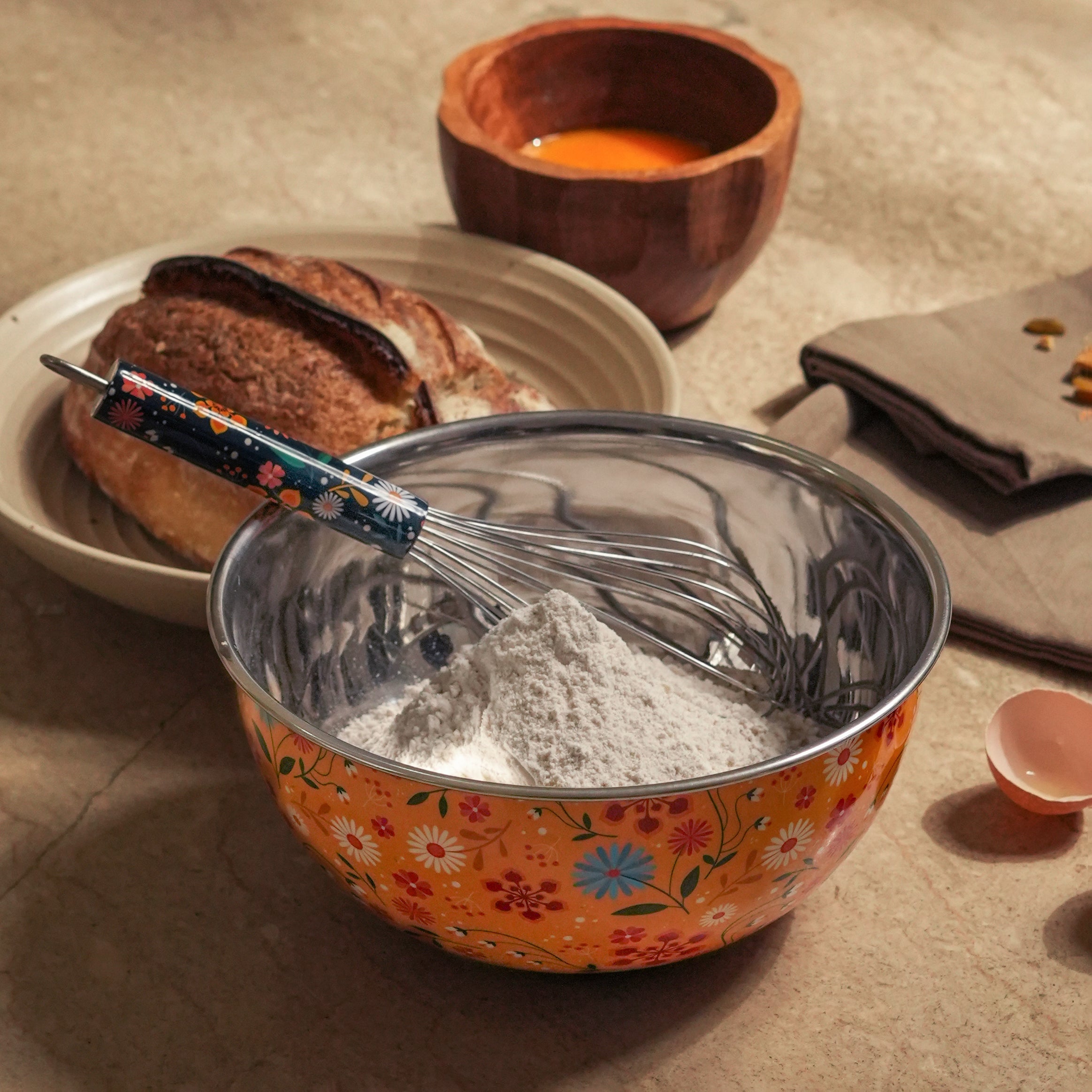 Sunburst Bloom Bowl & Whisk Set - Thumbnail 5