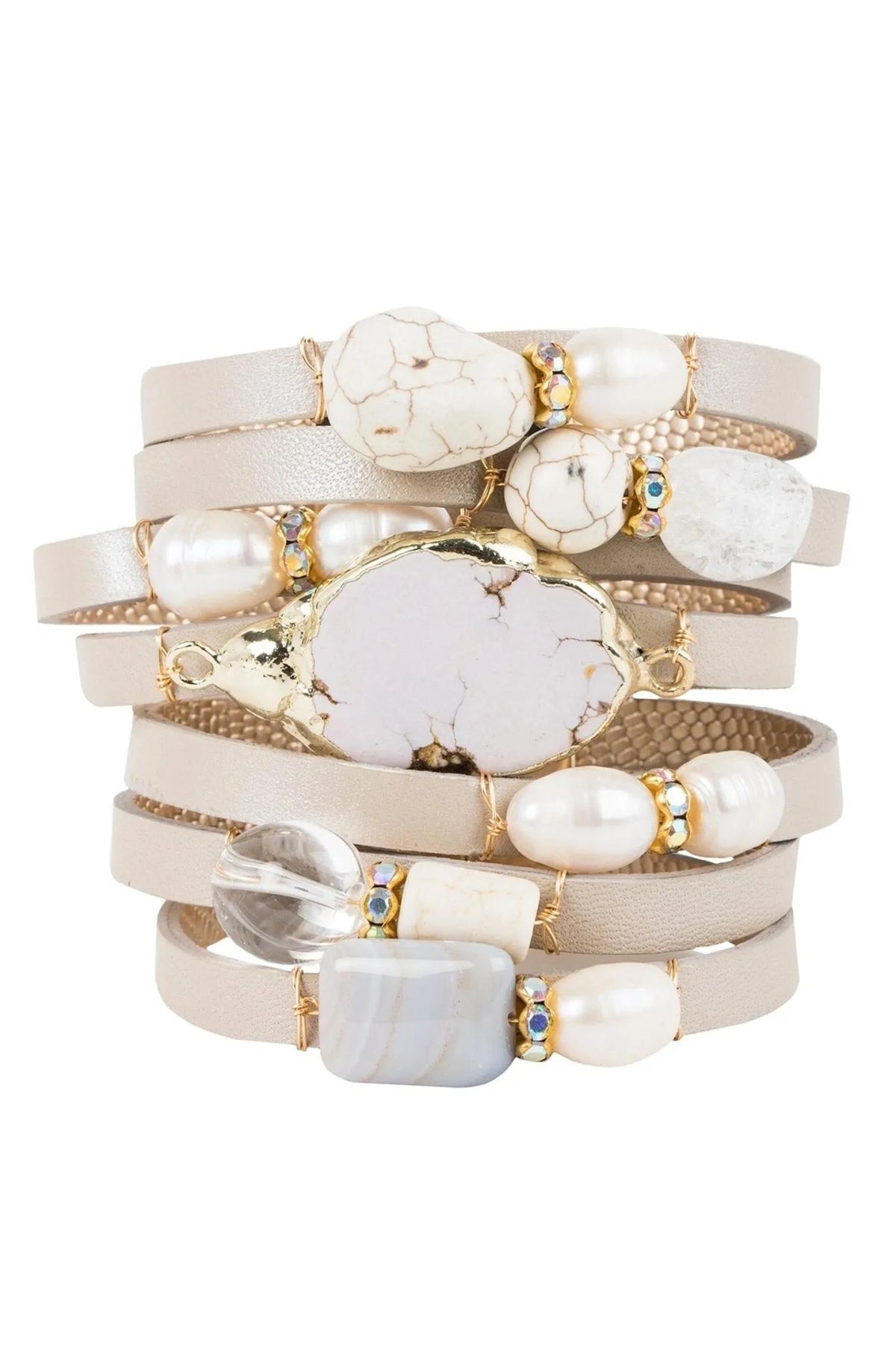 Adalena Mixed Stone Bracelet Old Lace