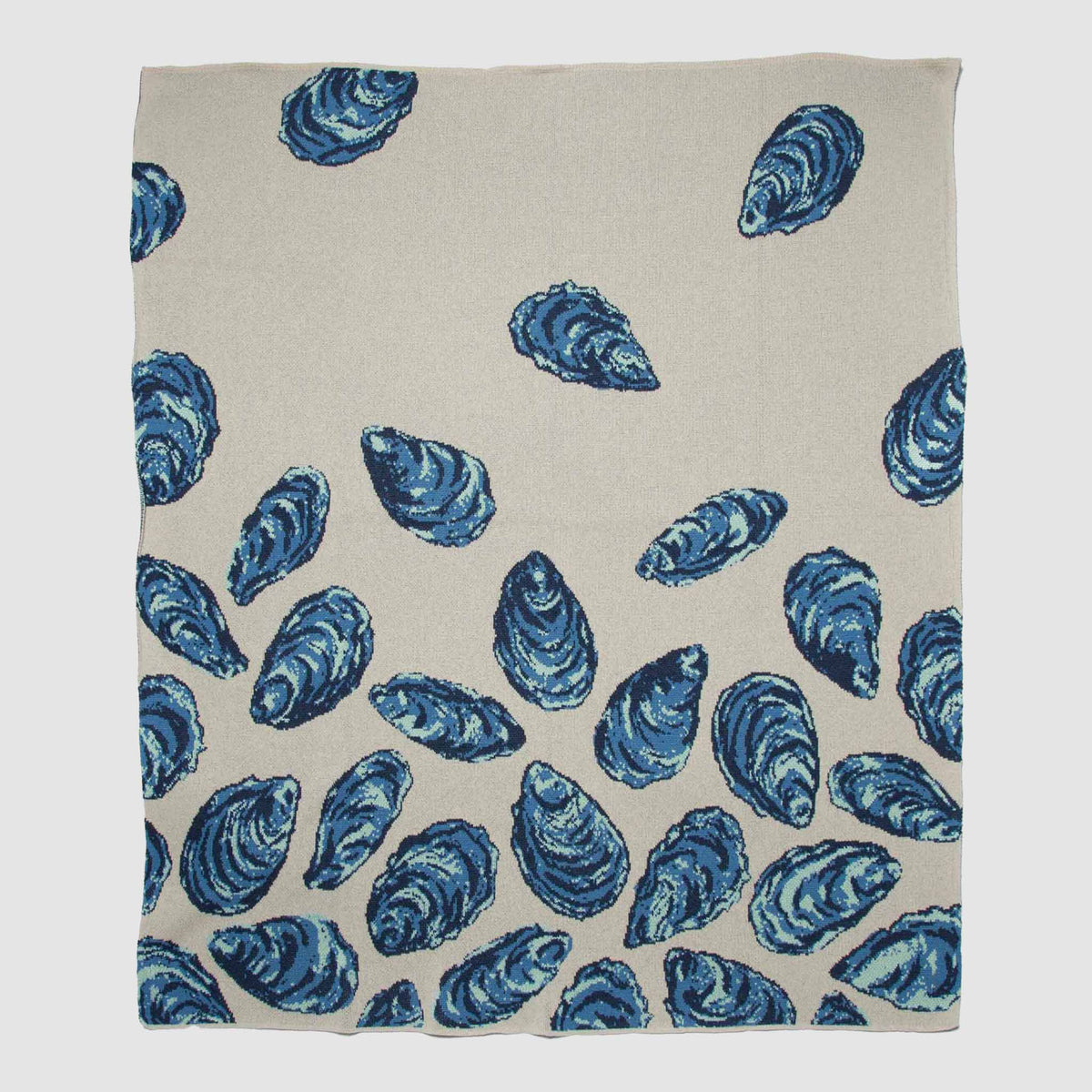 in2green Eco Throw Cotton Sustainable Knit Throw Blanket | Coastal - Oyster 655646730042 BL01OY2