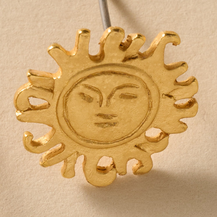 Calida Gold Plate Sun Post Earrings - Ten Thousand Villages