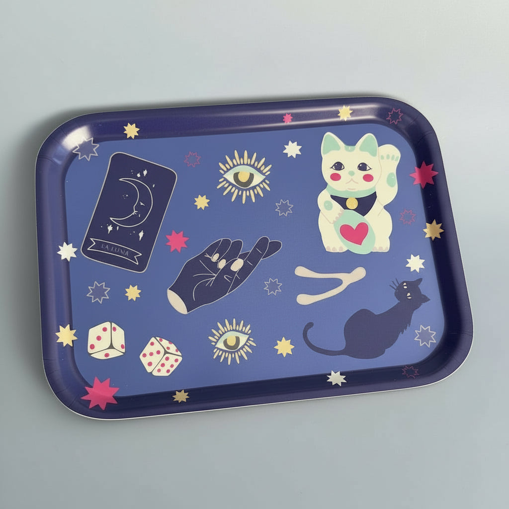 Fortune mystic and cute talisman birch swedish tray