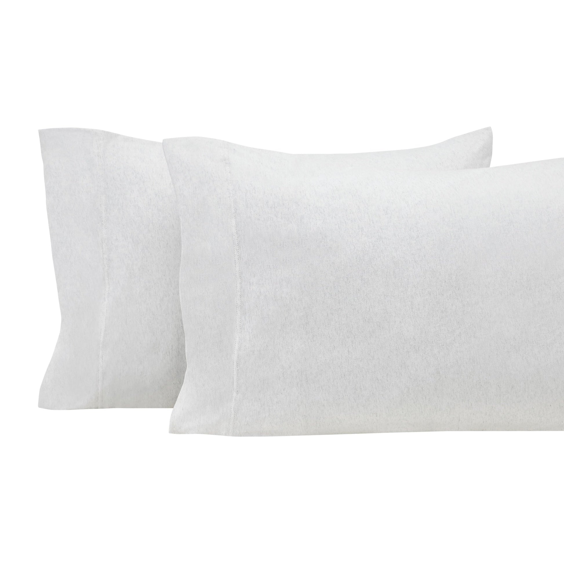 ASP-525-2032_1|Two plush white 100% cotton pillowcases, offering exceptional softness and breathability for a restful night's sleep.